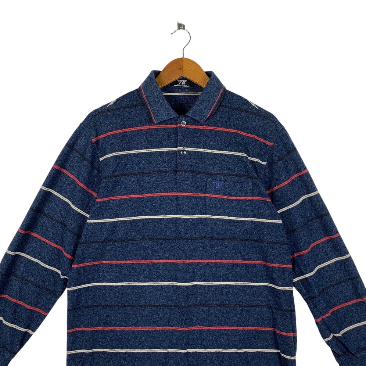 Playboy Vintage PLAYBOY VIP COLLECTION Striped Polo Tee Shirt Top Size US M / EU 48-50 / 2 - 2 Thumbnail
