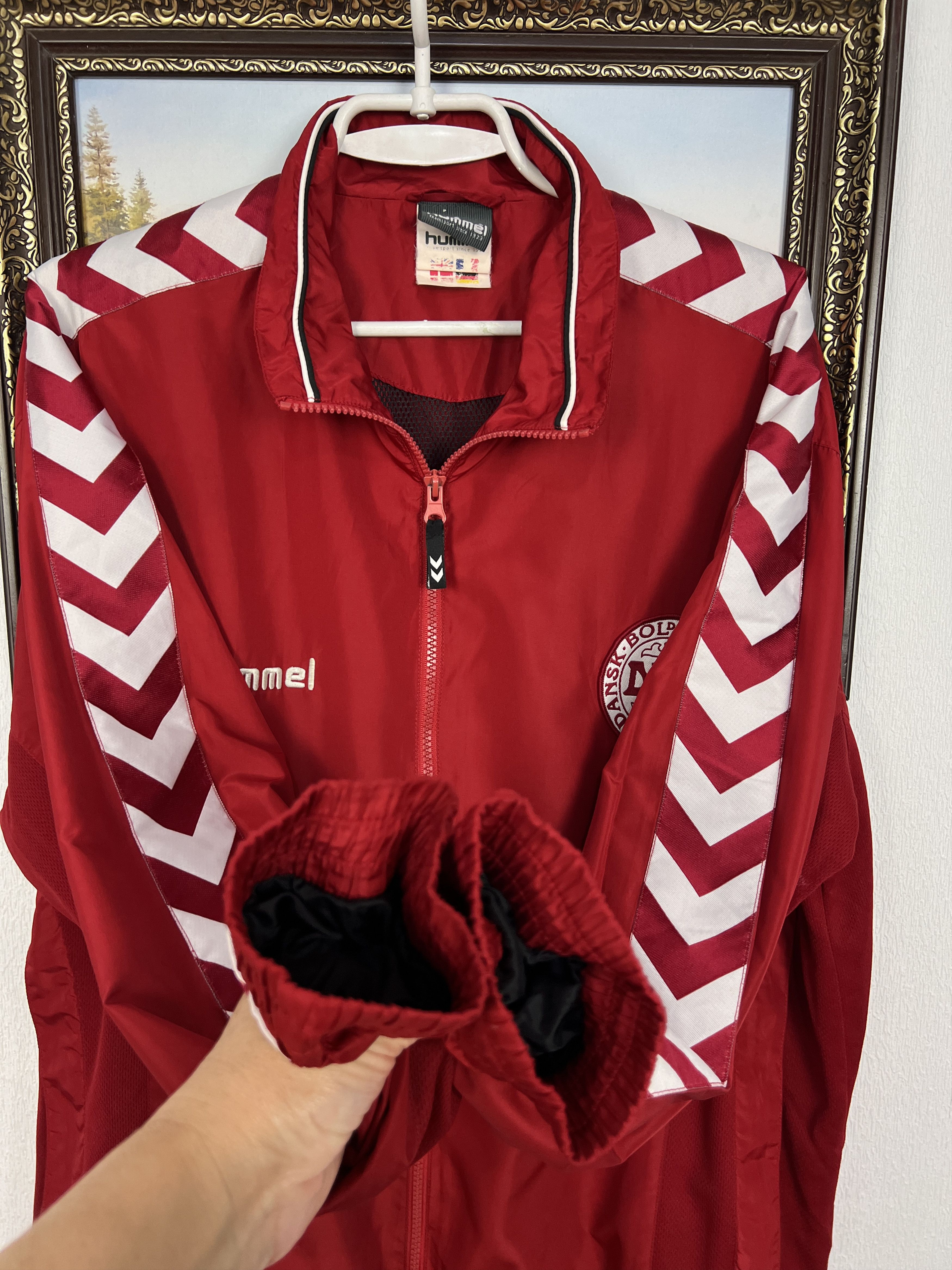 Hummel Vintage 90's Hummel Denmark Football Jacket Soccer Track Top Size US XL / EU 56 / 4 - 7 Thumbnail