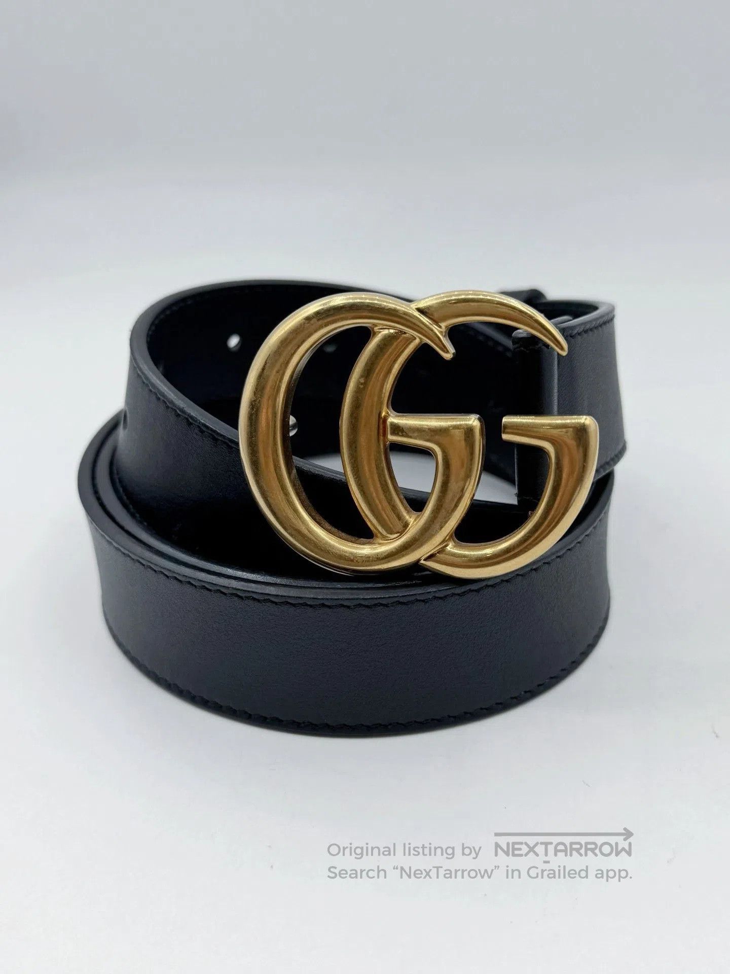 Gucci Gucci Unisex Vintage Double G Buckle Belt. Size ONE SIZE - 1 Thumbnail