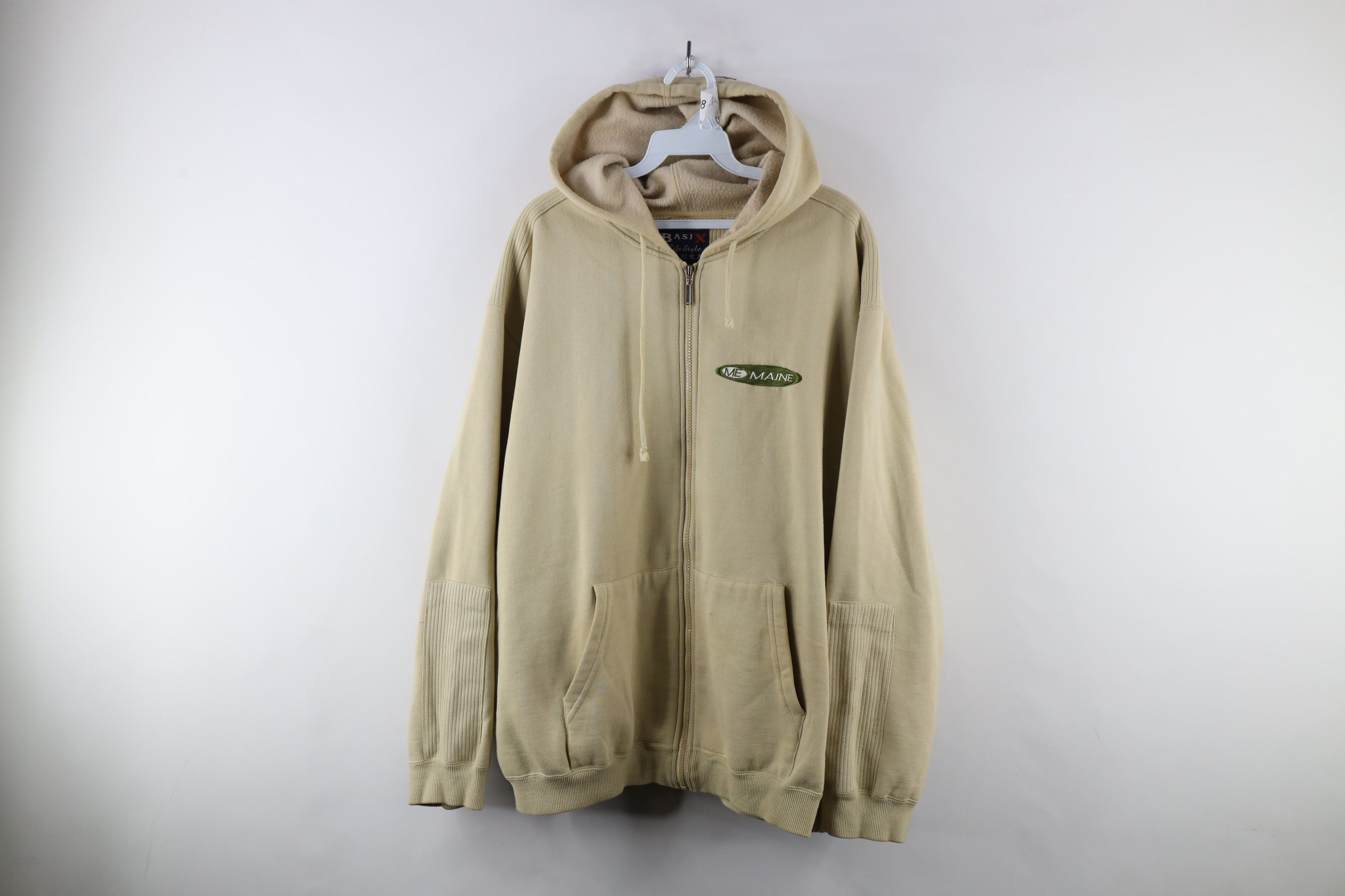 Vintage Vintage 90s Streetwear Out Maine Full Zip Hoodie Light Green Size US XXL / EU 58 / 5 - 1 Thumbnail