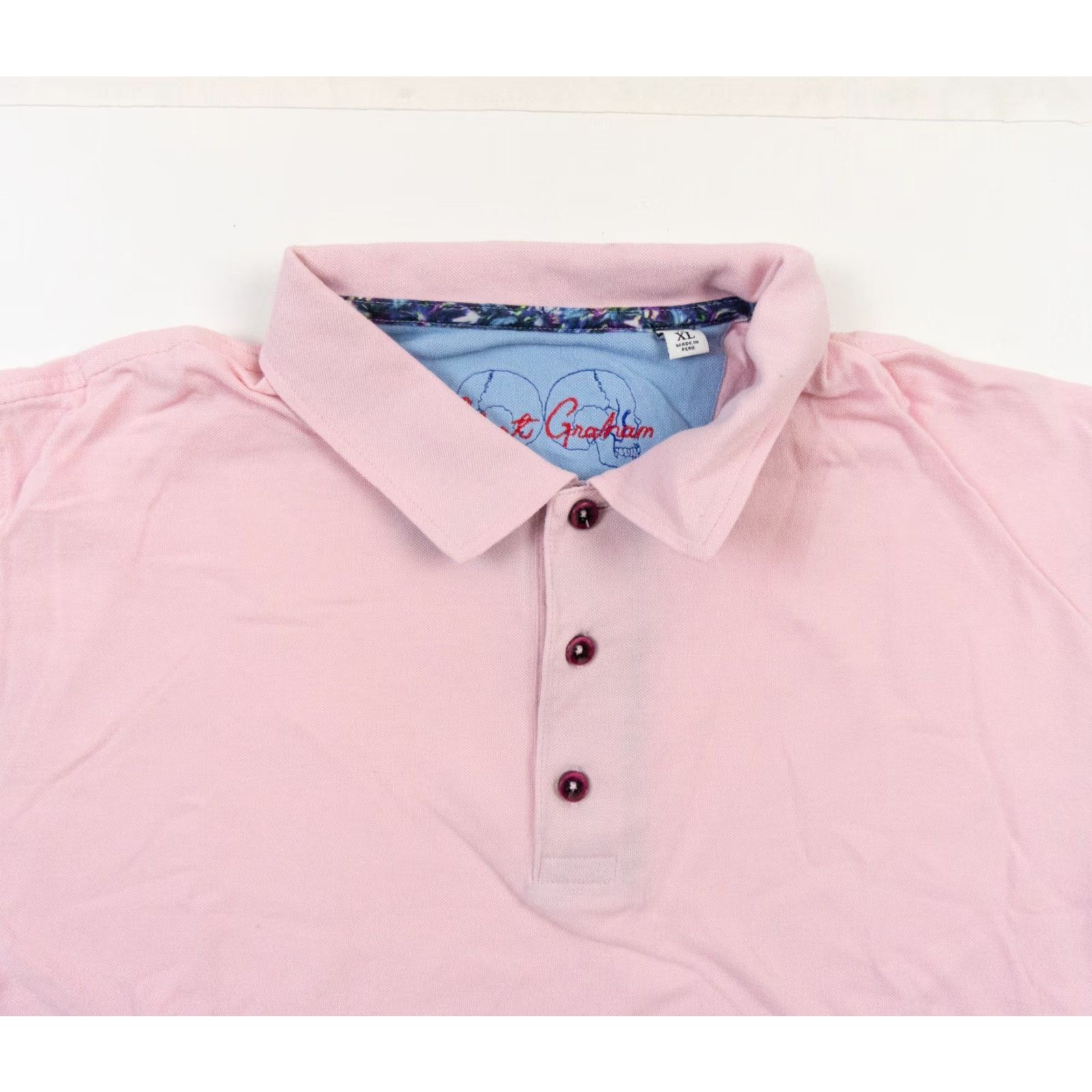 Robert Graham Robert Graham Polo Shirt Mens XL Pink Short Sleeve Collared Preppy Size US XL / EU 56 / 4 - 2 Thumbnail