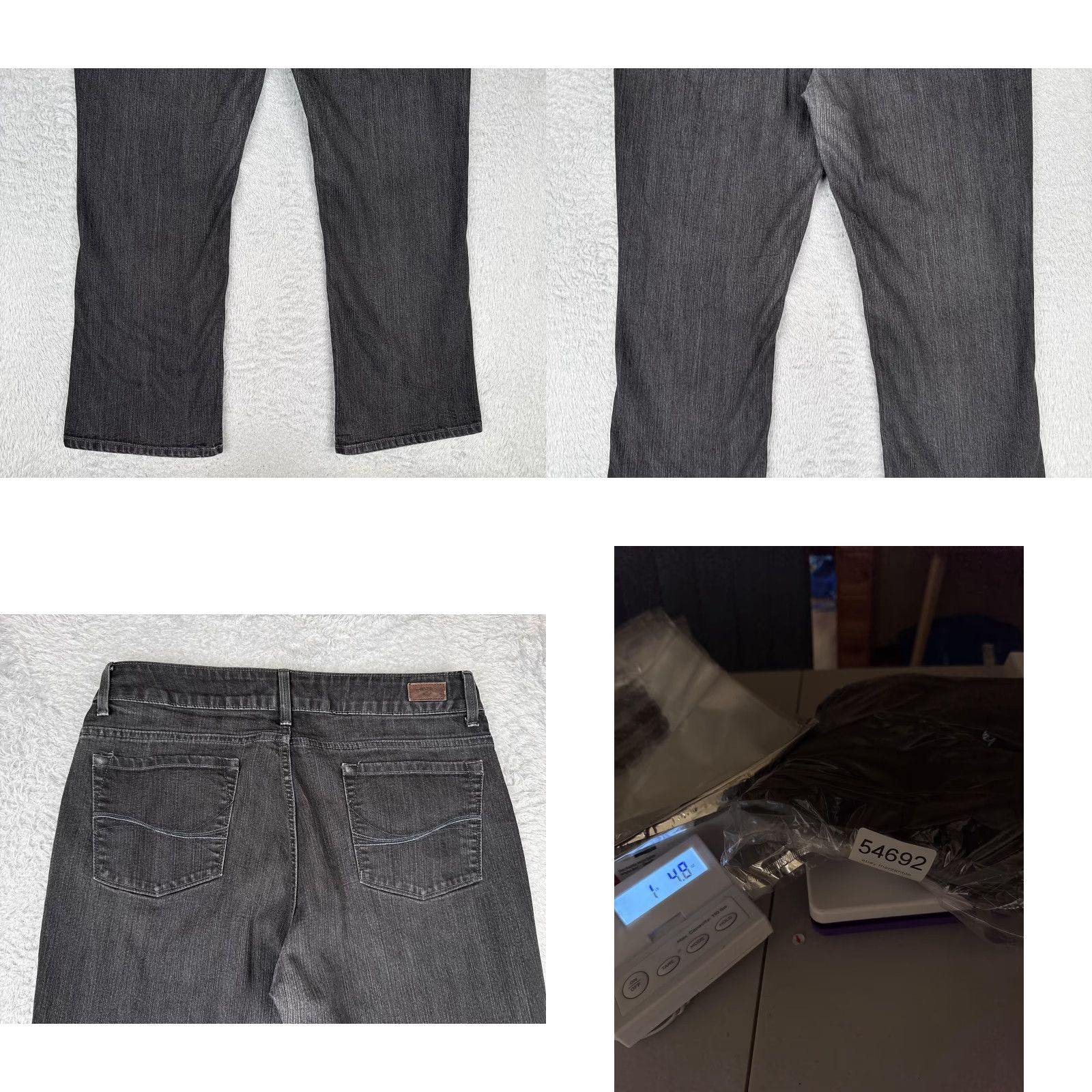 Lee Riders by Lee Jeans Womens 14P Gray Bootcut 34x28 Mid Rise Denim Stretch 5-Pocket Zipper Button Size 36" / US 14 / IT 50 - 10 Thumbnail