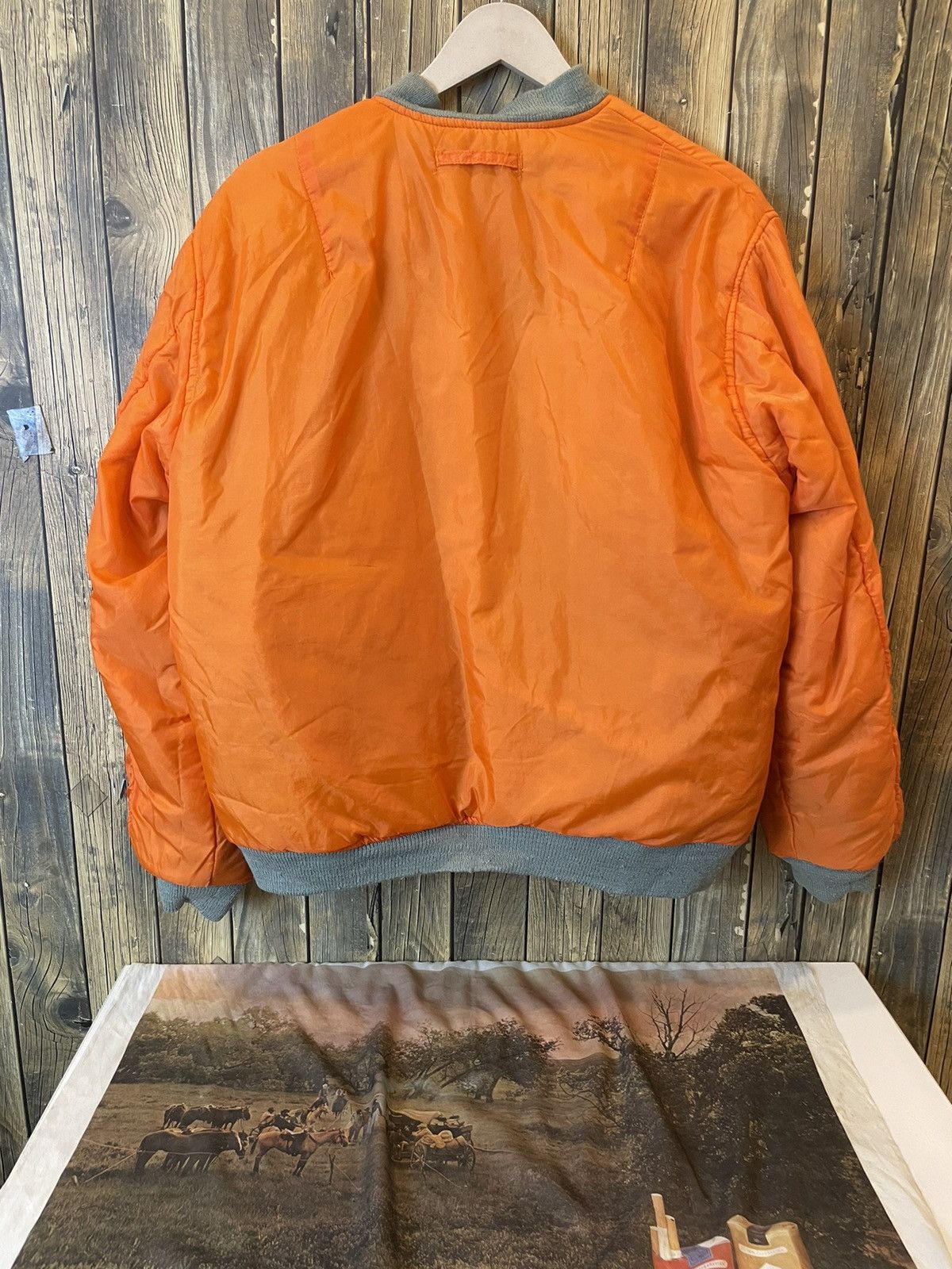Vintage Flyer man Bomber Jacket RARE REVERSED Size US L / EU 52-54 / 3 - 10 Thumbnail