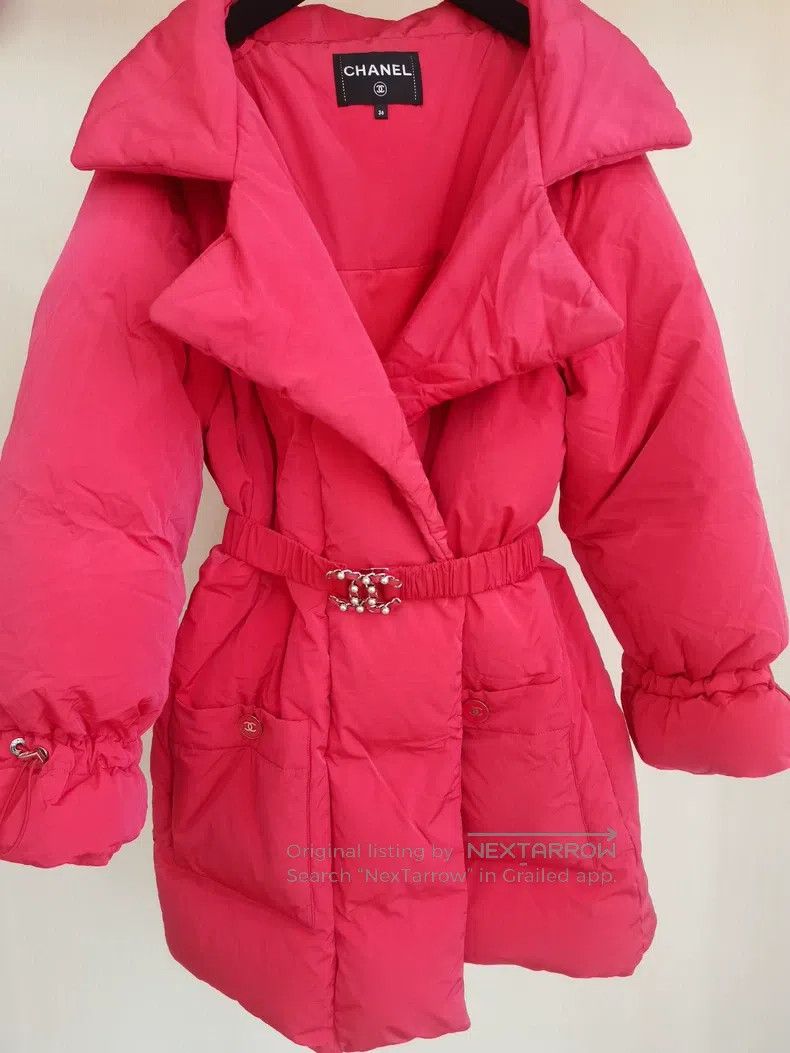 Chanel Chanel 19K Snow Series Rose-red Lapel Long Down Jacket Size XS / US 0-2 / IT 36-38 - 2 Thumbnail