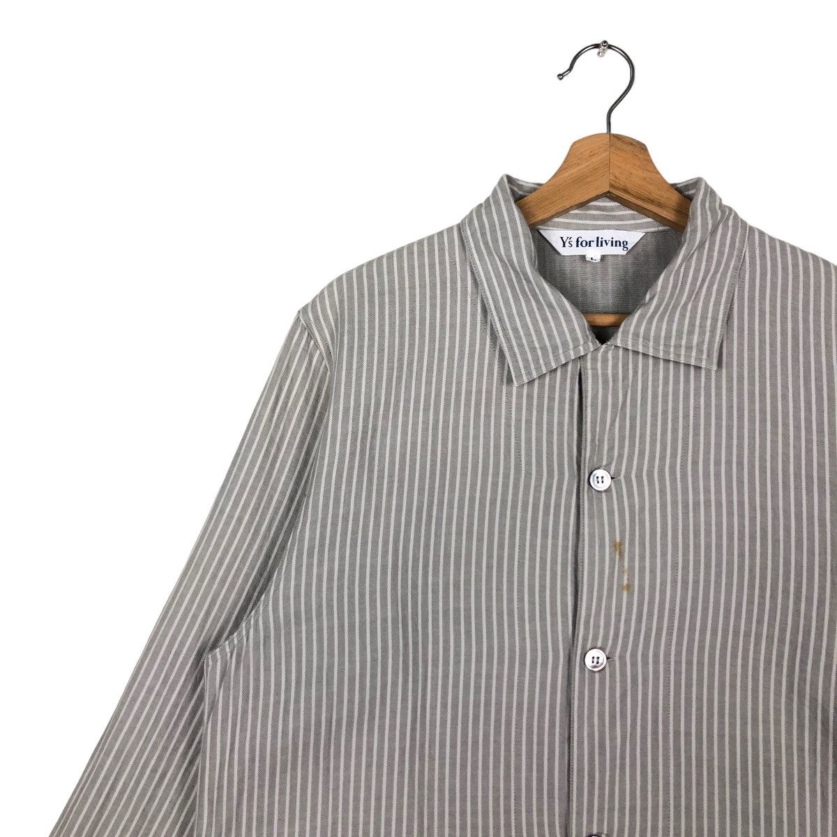 Yohji Yamamoto 🔥80’s Vintage Y’s For Living Long Jacket Striped Pin Japan Size US L / EU 52-54 / 3 - 7 Thumbnail