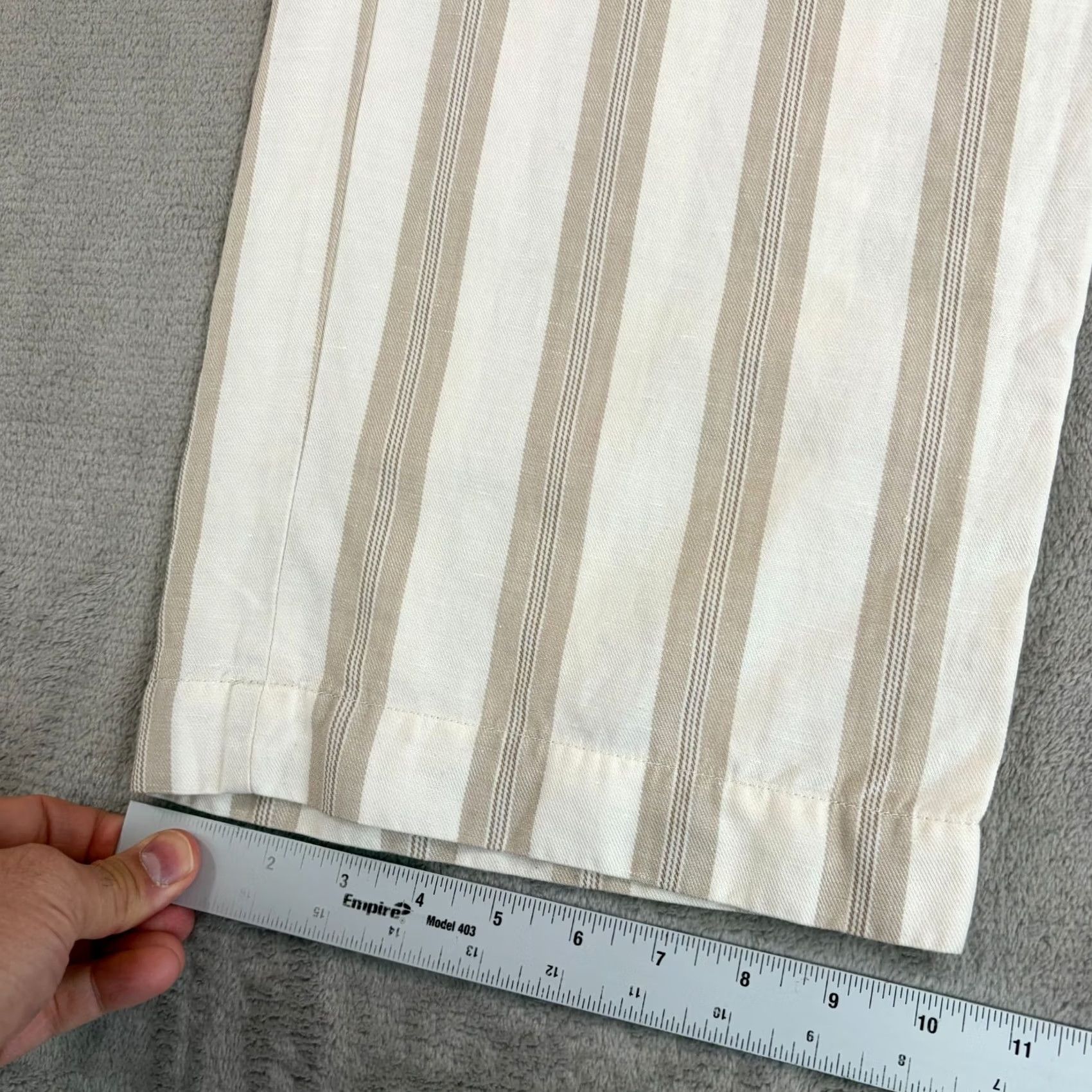 Banana Republic Banana Republic Wide Leg Linen Blend Trouser Pants Beige Stripes Women Large Tall Size 36" / US 14 / IT 50 - 7 Thumbnail