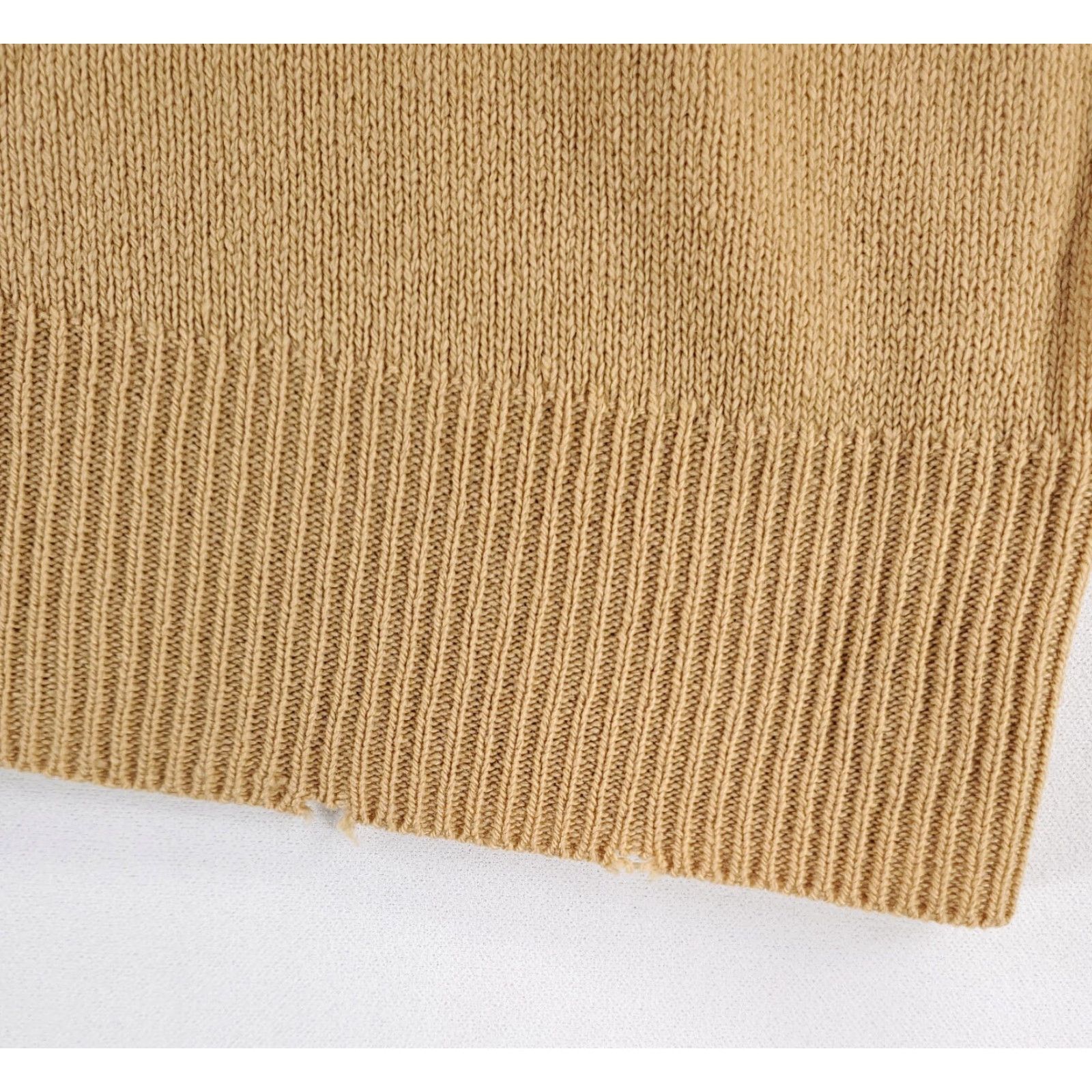 Vintage VINTAGE 60s 70s 100% Cashmere Tan Khaki Sweater Long Sleeve Mens M Pullover Shirt/Cardigan Size US M / EU 48-50 / 2 - 5 Thumbnail