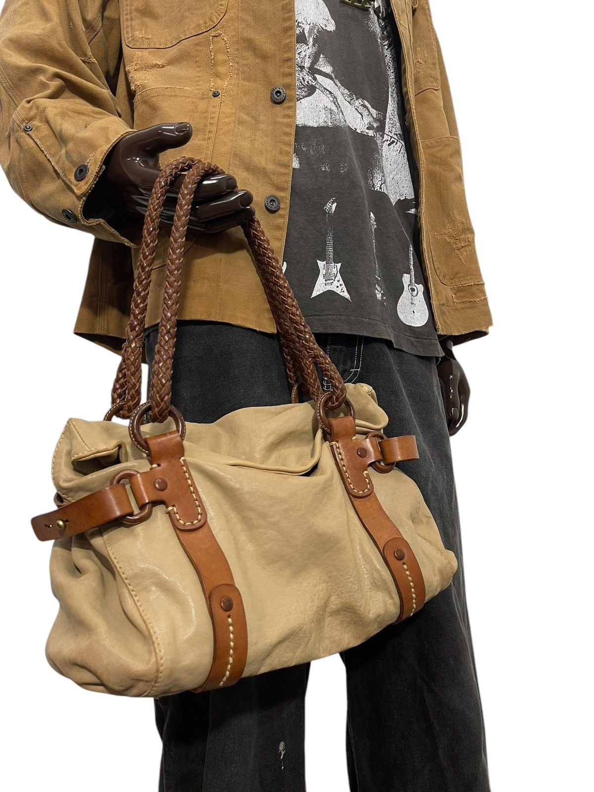 Genuine Leather Full Leather Patina Genten Japan Hand Bag 1🟩8 Size ONE SIZE - 1 Thumbnail
