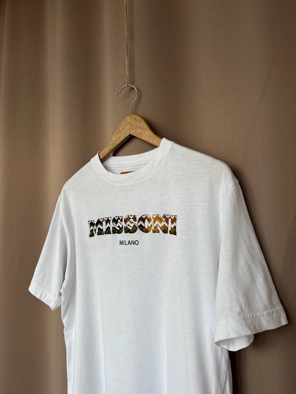 Missoni Missoni Embroidered Big Logo T-Shirt Mens Size S White Size US S / EU 44-46 / 1 - 4 Thumbnail