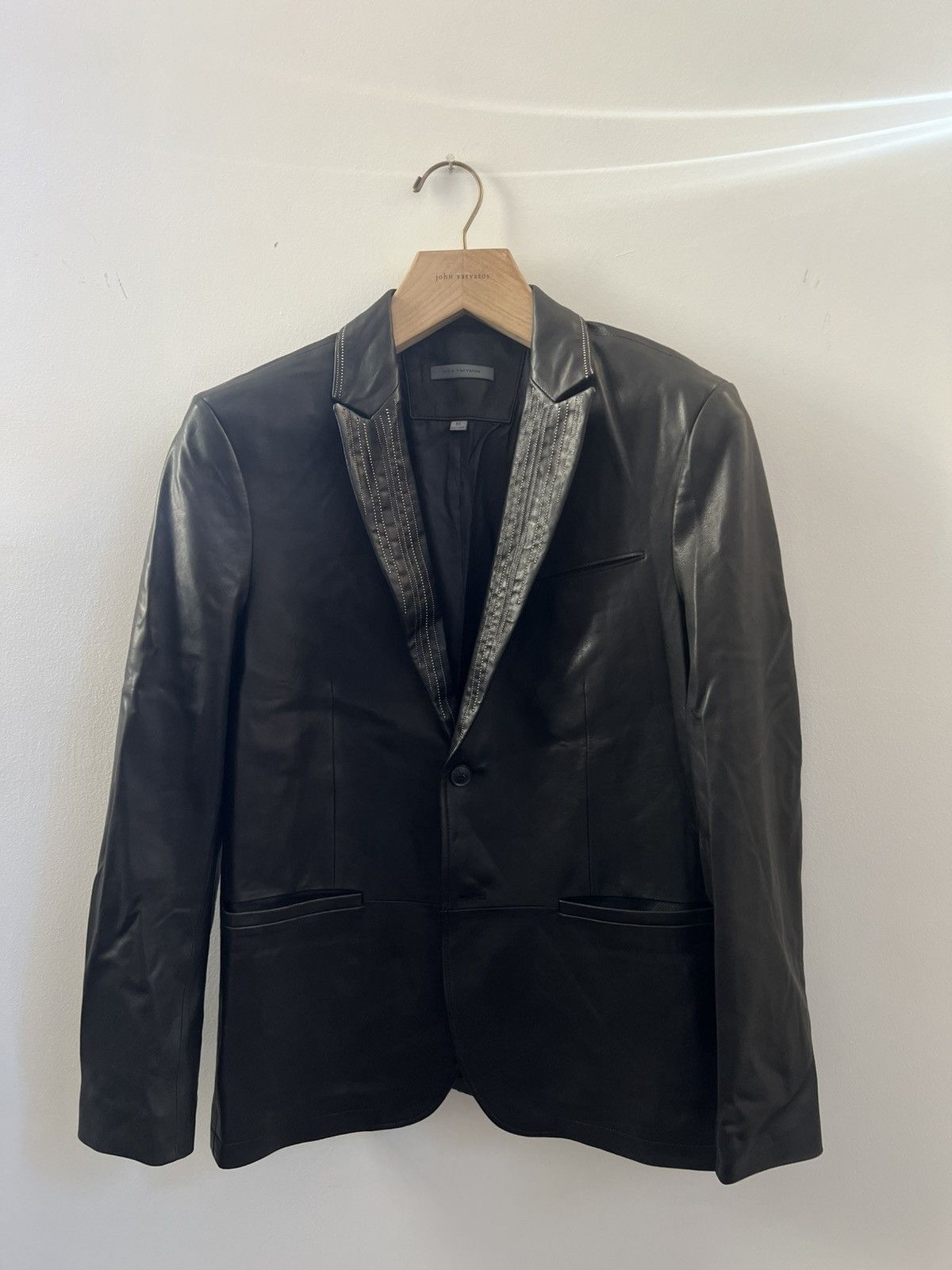 Leather Ball in Chain jacket
