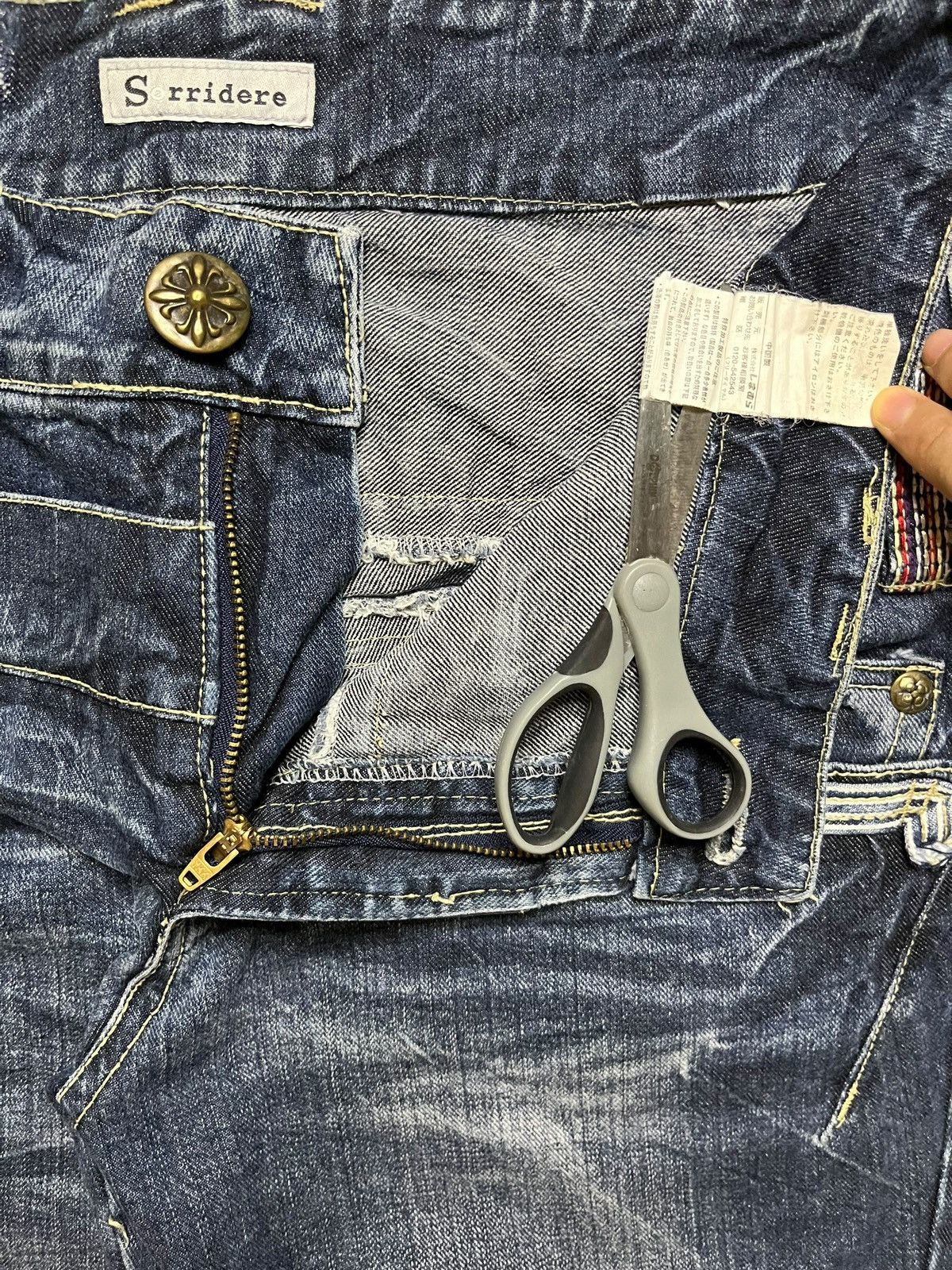 Japanese Brand Vintage Japanese Brand Double Waist Thunder Acid Wash Jeans Size US 32 / EU 48 - 9 Thumbnail