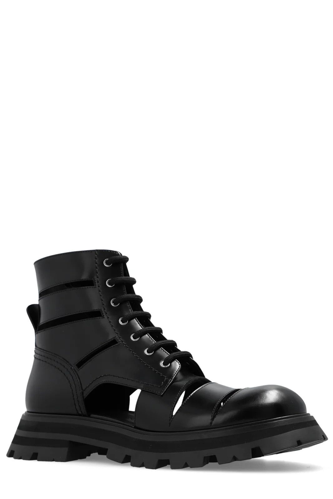 Alexander McQueen o1y0225 Ankle Boots in Black Size US 6 / IT 36 - 2 Thumbnail