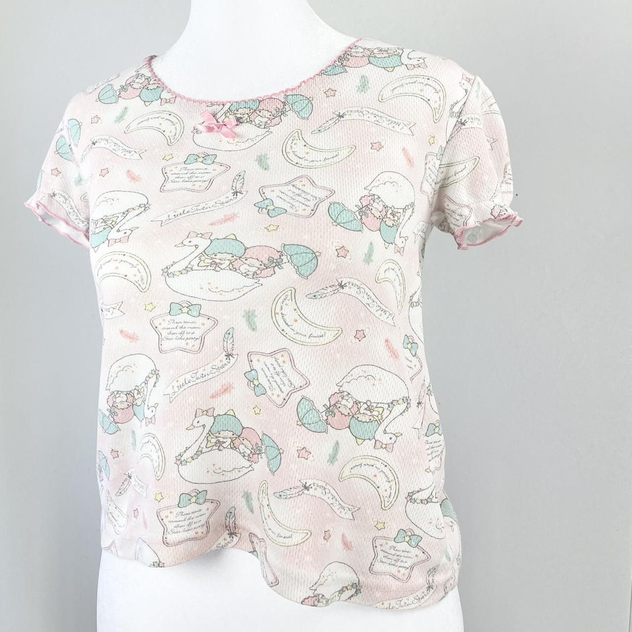 Japanese Brand ✩ Cute Sanrio Little Twin Stars Soft Gauze Style AOP Tee ♡ Size S / US 4 / IT 40 - 1 Thumbnail