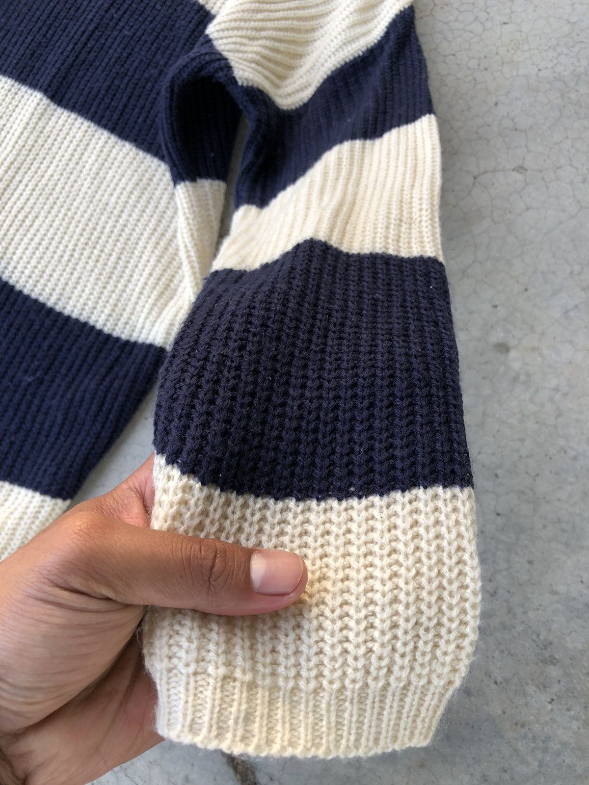 Japanese Brand Vintage Stripe Knitsweater, Coats, Jacket Pullover Size US XL / EU 56 / 4 - 5 Thumbnail