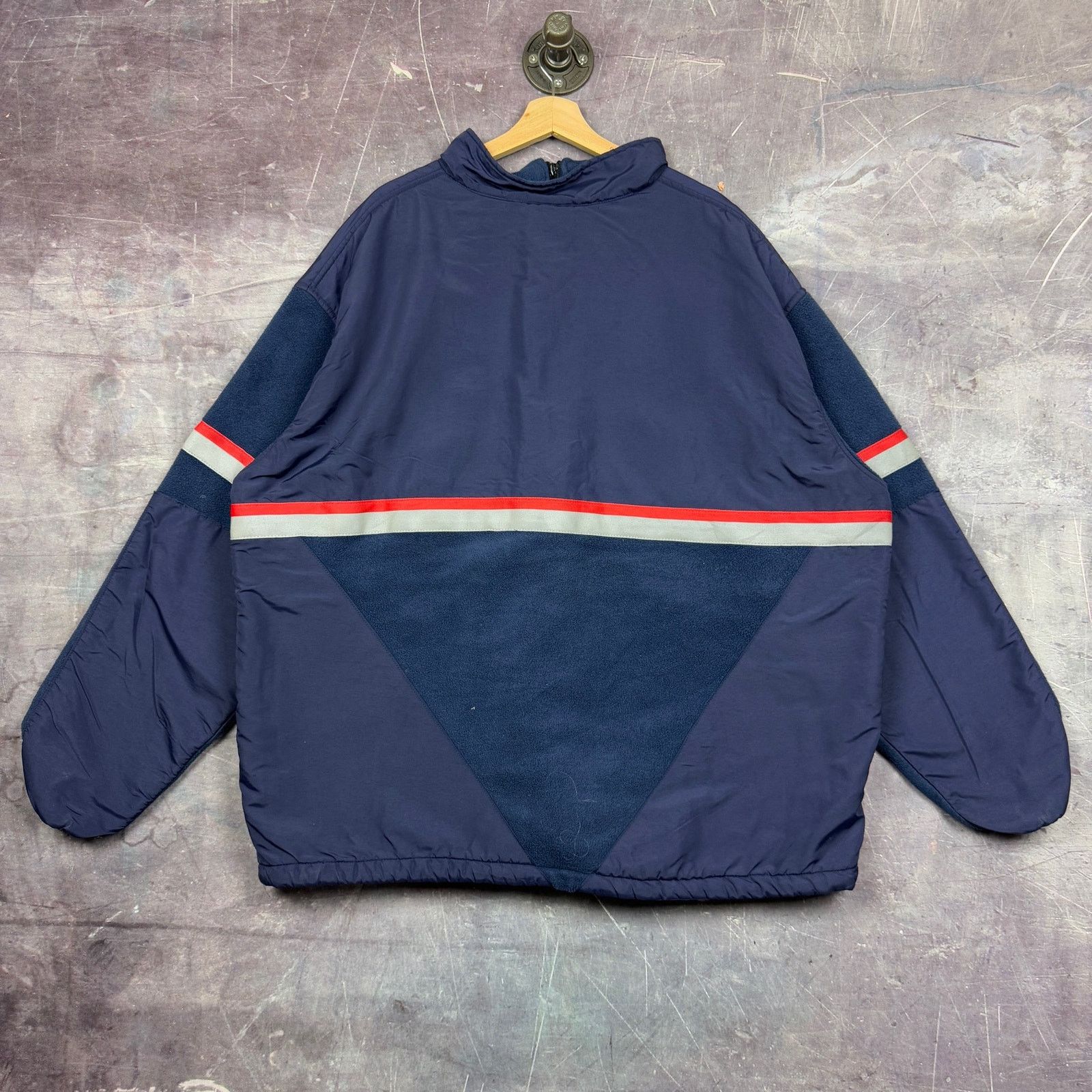 Vintage 90s Navy Blue USPS Reflective USA Made Fleece Jacket 1360 Size US XXL / EU 58 / 5 - 2 Thumbnail