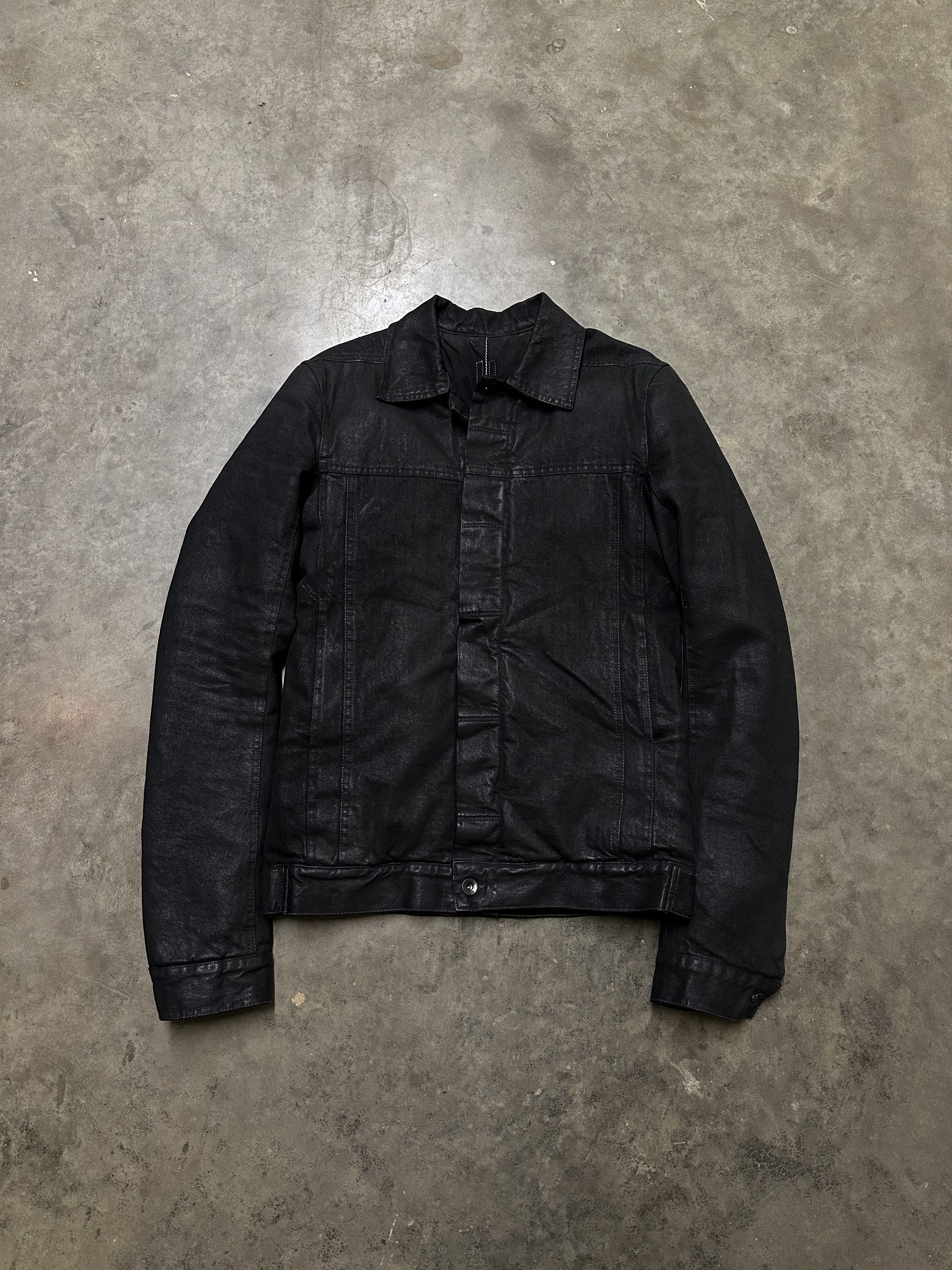 Rick Owens Waxed Denim Jacket | Grailed