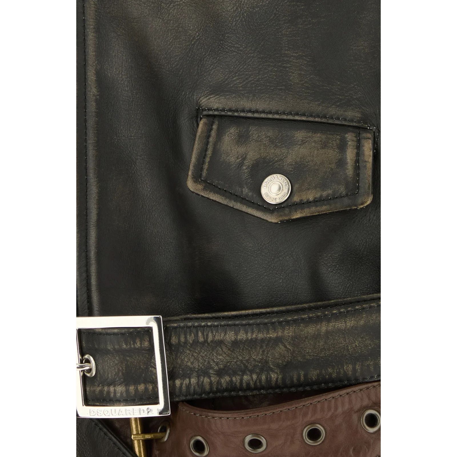 Dsquared2 DSQUARED2 Dark Brown Leather Jacket New & Authentic (Men's s Size US M / EU 48-50 / 2 - 3 Thumbnail