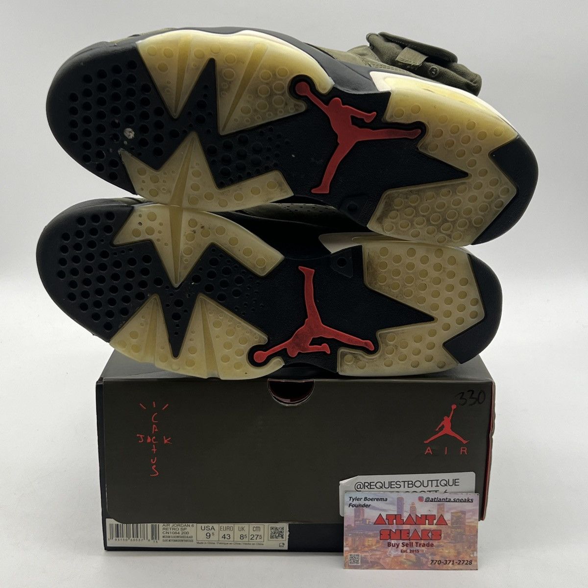 Jordan Brand Travis Scott x air Jordan 6 Olive Size US 9.5 / EU 42-43 - 8 Thumbnail