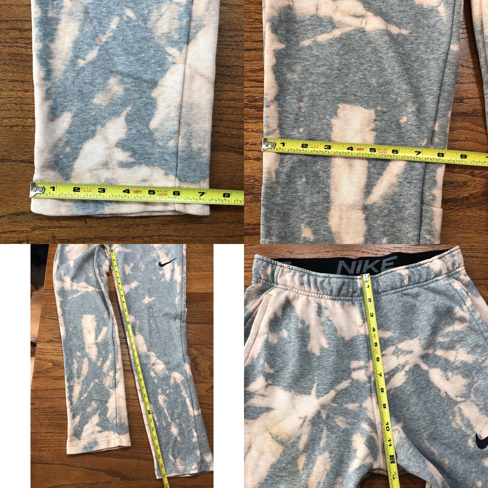 Nike Nike Sweatpants Mens Small Gray Tie Dye Drawstring Pockets 90s Athleisure College Logo Casual Activewear Pants Regular Inseam 31" Size US 29 - 8 Thumbnail