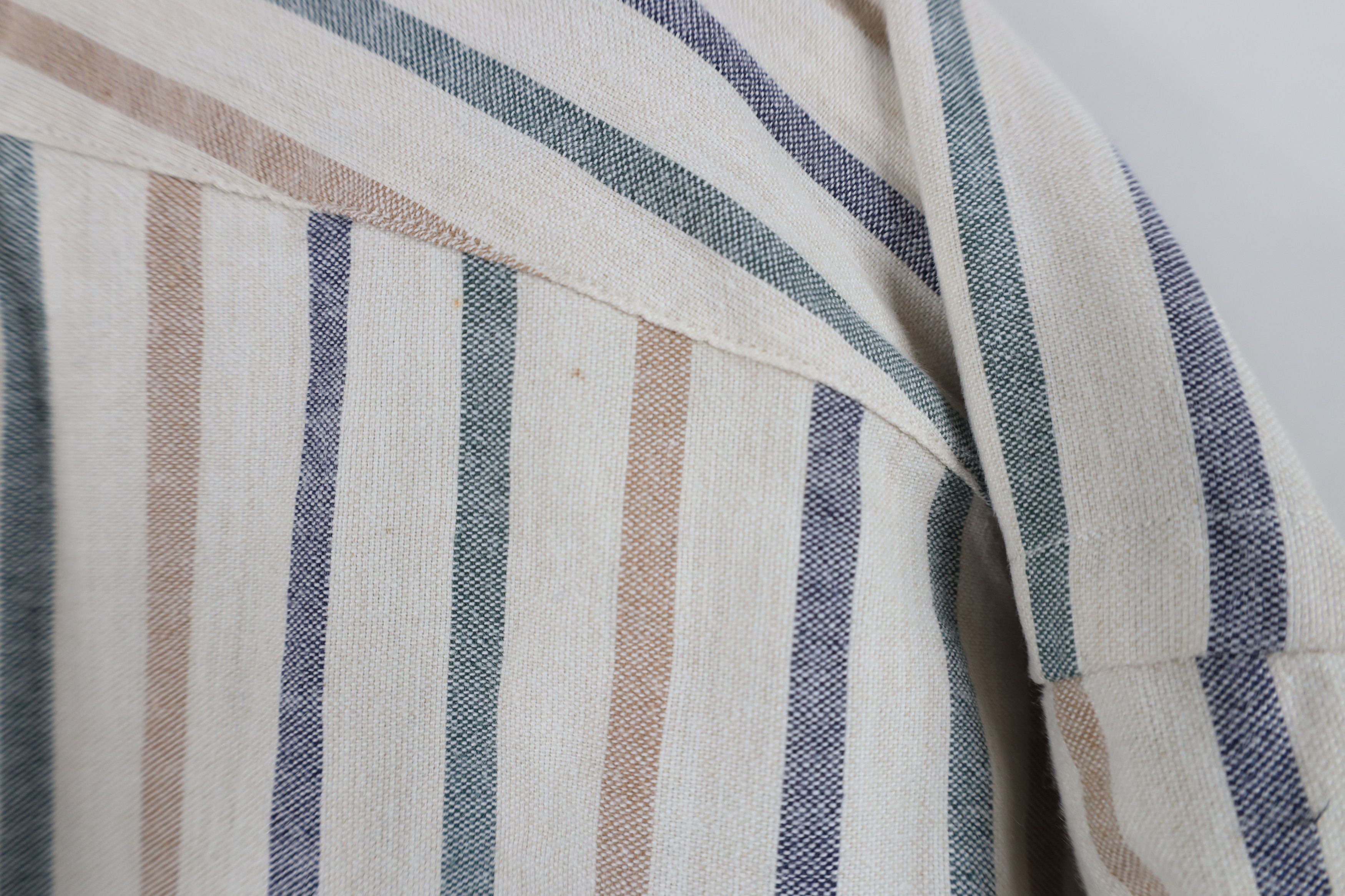 Nautica Vintage 90s Nautica Striped Band Collar Button Shirt Cotton Size US XL / EU 56 / 4 - 6 Thumbnail