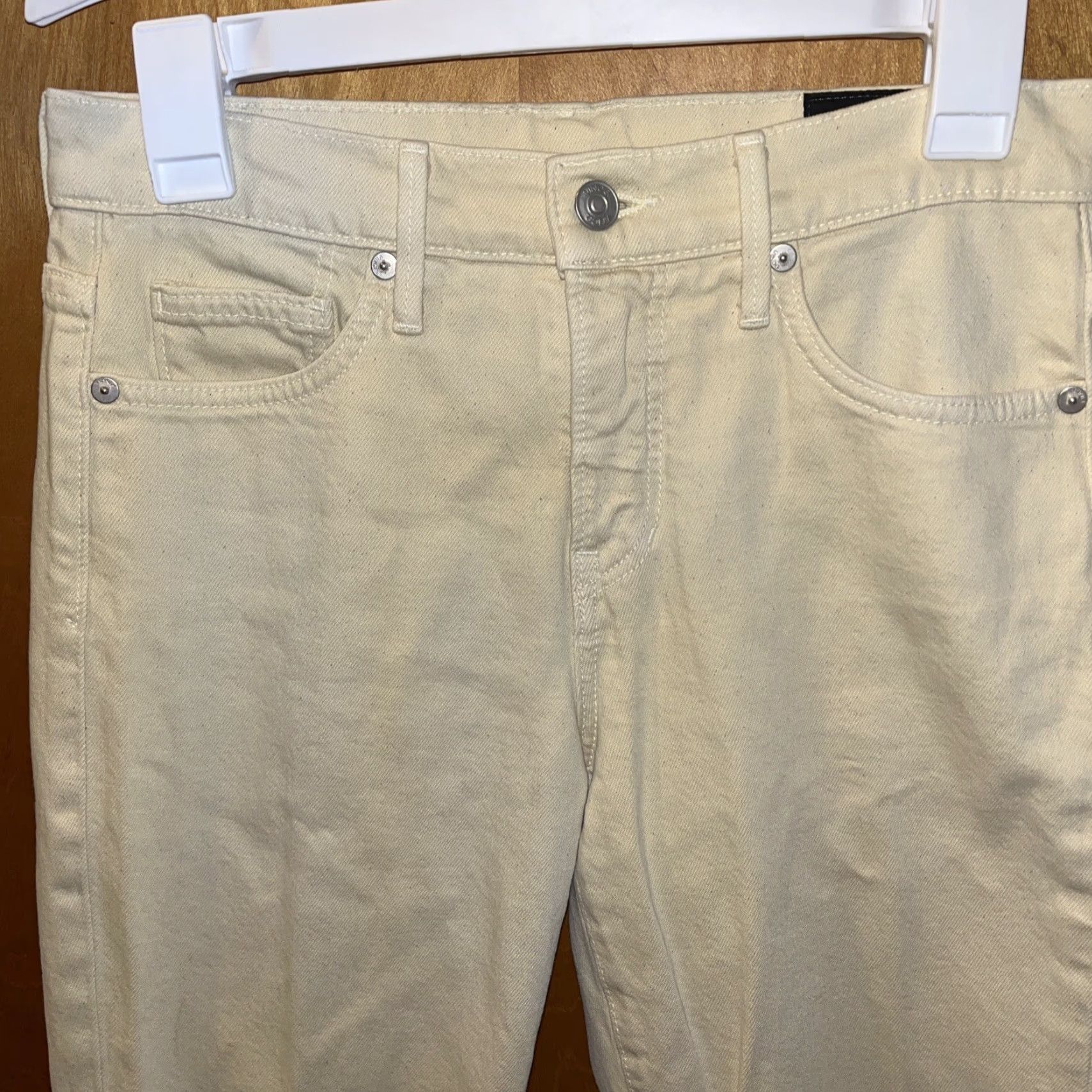 Vince Vince Womens Skinny Crop Jeans Size 26 Cotton Ivory Zipperless 2010s Women's Size 26" / US 2 / IT 38 - 2 Thumbnail