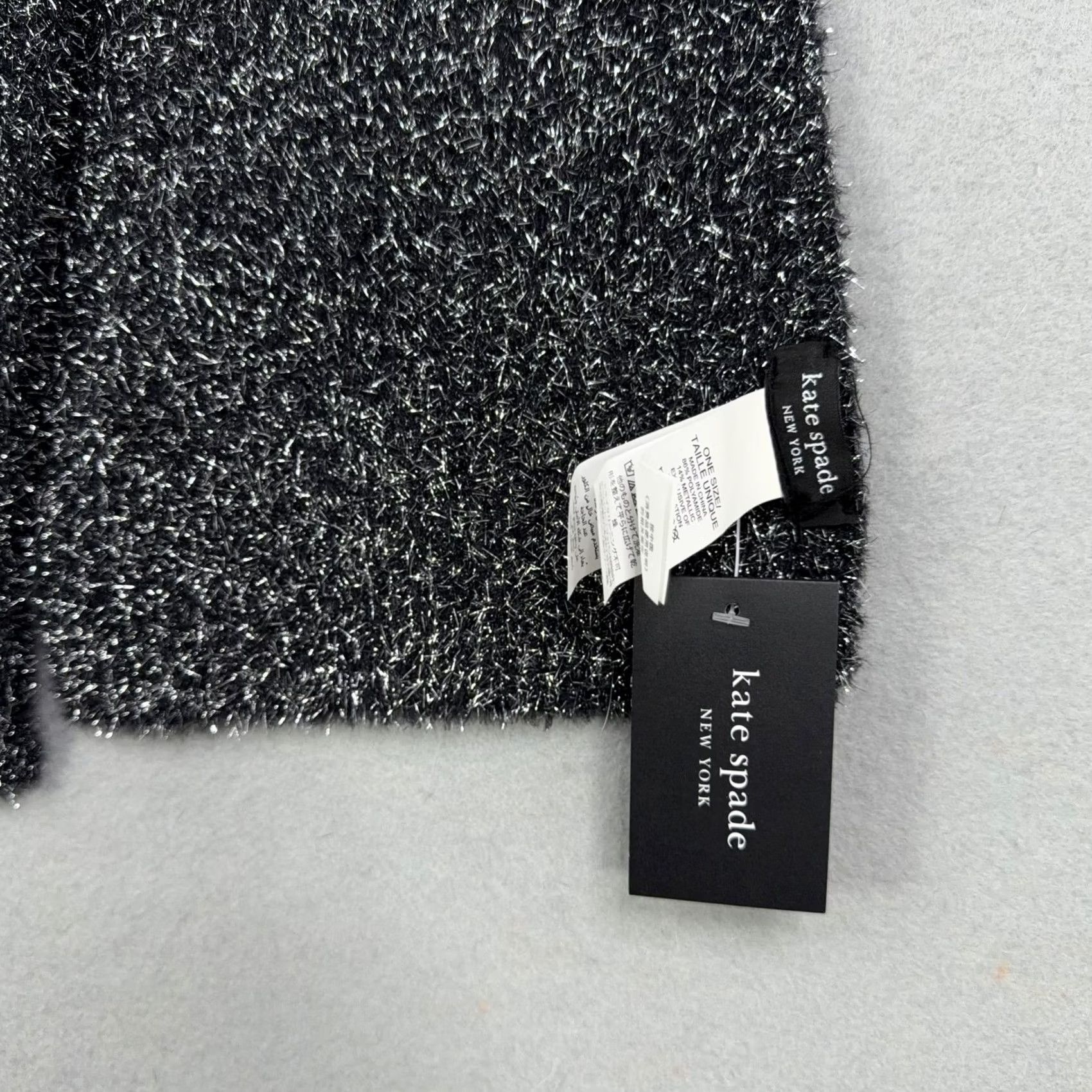 Vintage VINTAGE? No — Kate Spade New York Scarf Womens One Size Black Glitter Knit Neck Warmer Winter Shirt? Size ONE SIZE - 2 Thumbnail