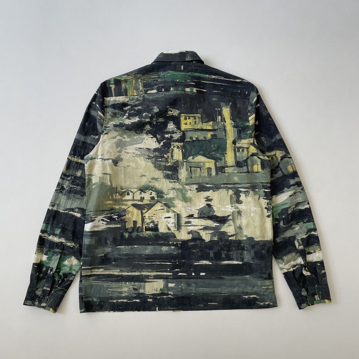 Prada A/W 17 Green ‘Village’ Print Cotton Shirt Size US M / EU 48-50 / 2 - 13 Thumbnail