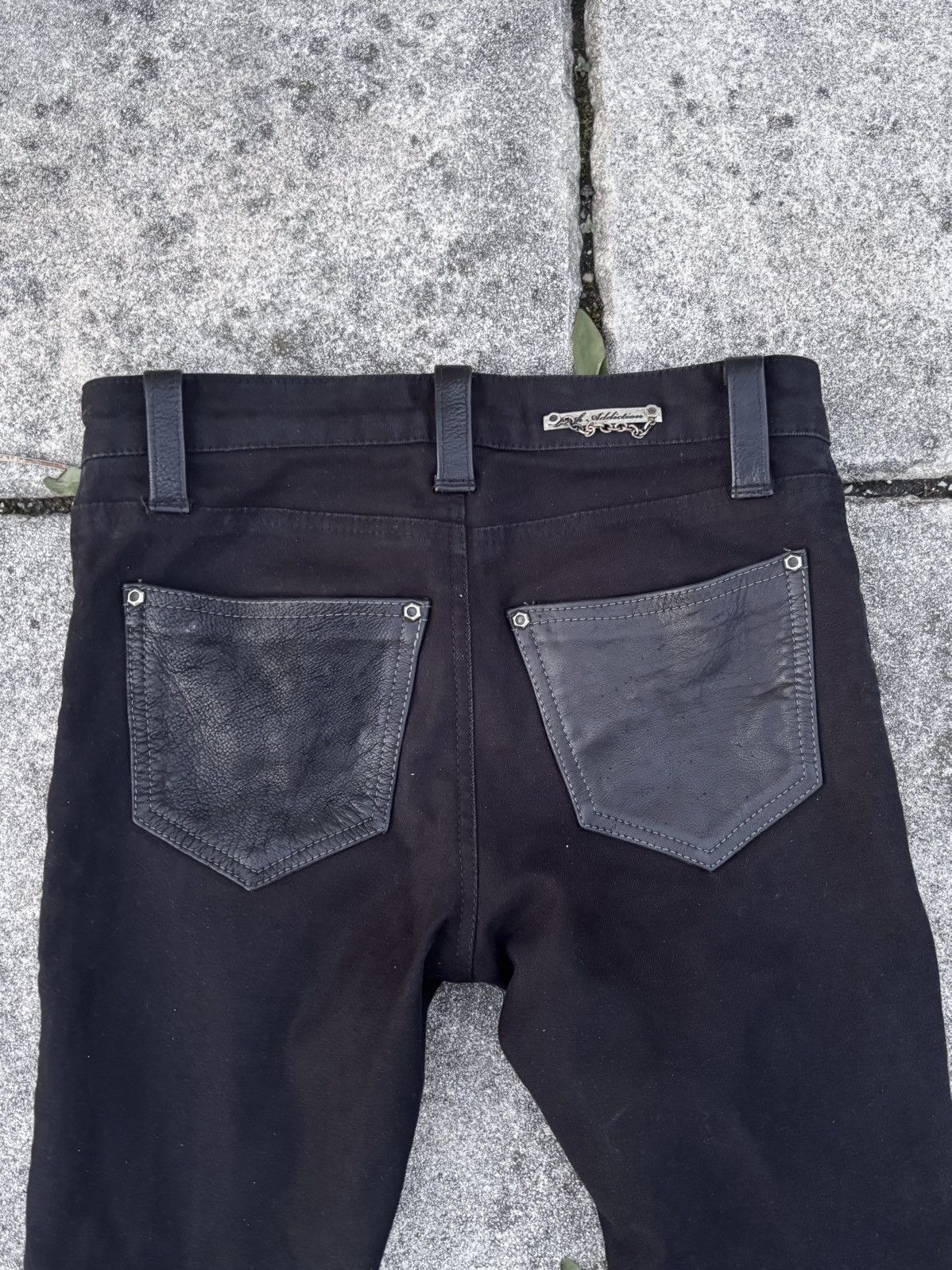 14th Addiction 14th Addiction leather hybrid waxed flared jeans Size US 28 / EU 44 - 10 Thumbnail