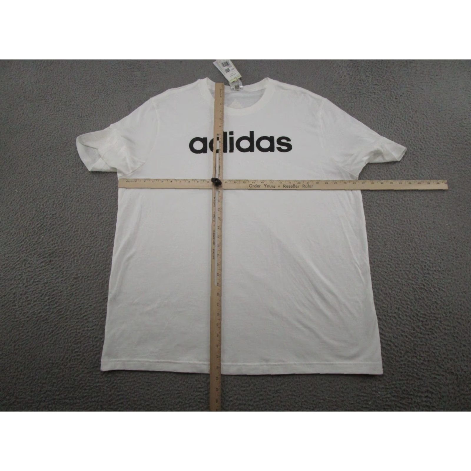 Adidas adidas Linear Logo Mens T Shirt Cotton Short Sleeve Size 2XL White Black Logo Sports Size US XXL / EU 58 / 5 - 6 Thumbnail