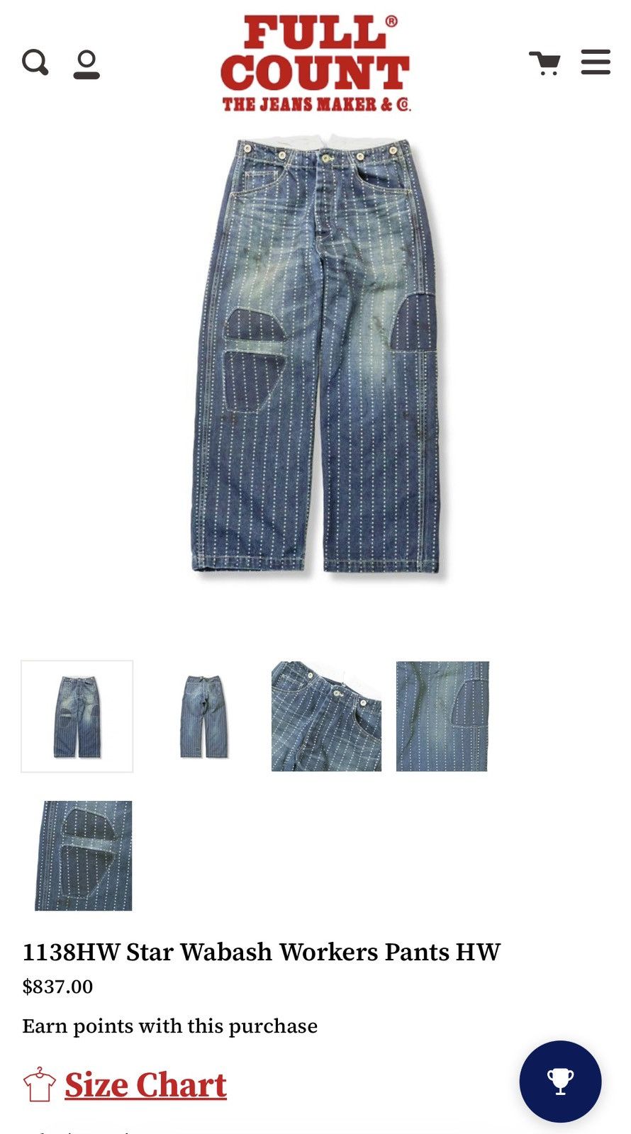 Full Count & Co. Full Count Jeans - 1138HW Star Wabash Workers Pants HW - 34 Size US 34 / EU 50 - 2 Thumbnail