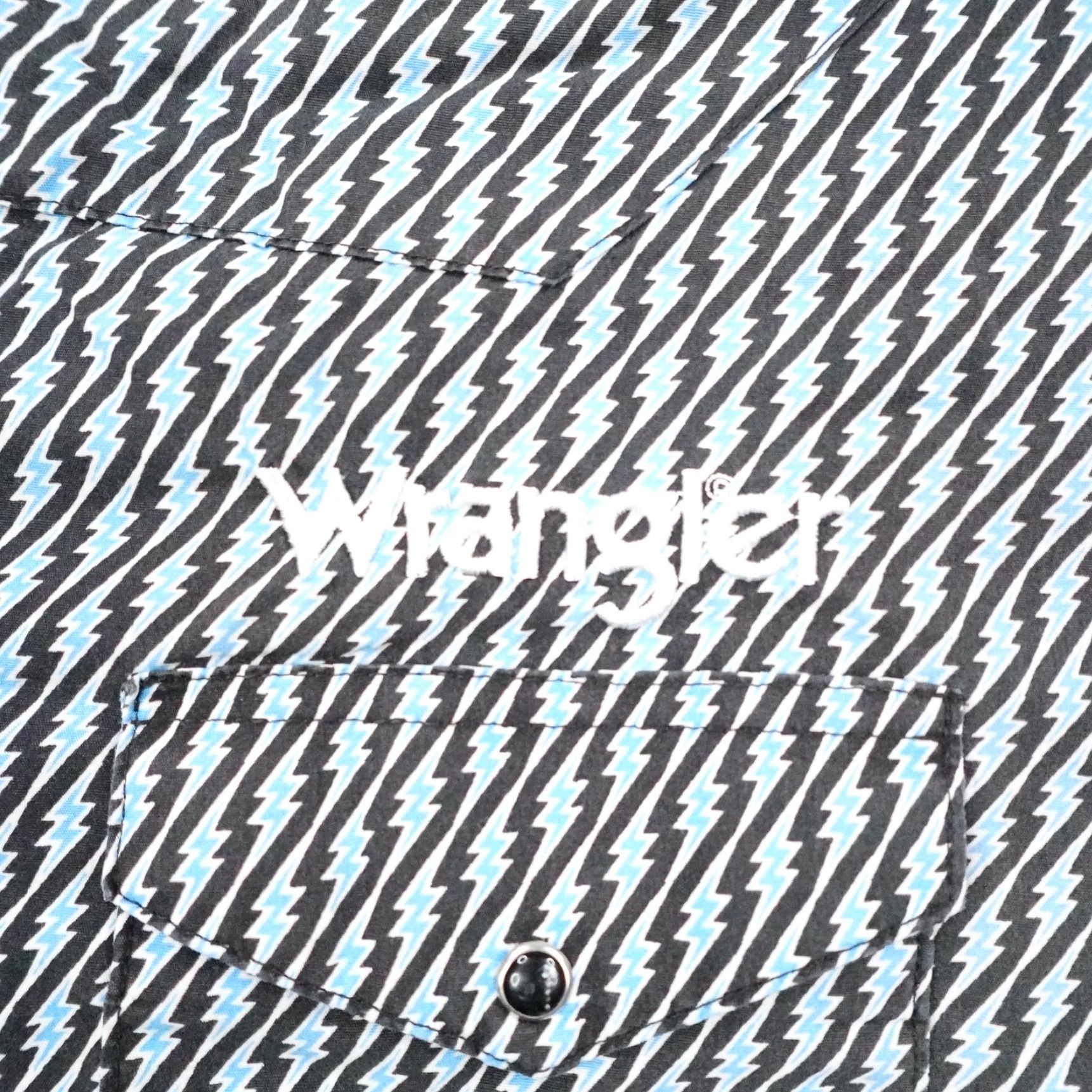 Wrangler VTG Wrangler Shirt Medium Blue Lightning Western Pearl Snap Embroidered Rodeo Mens M Size Regular Cotton Button-Up Long Sleeve Size US M / EU 48-50 / 2 - 3 Thumbnail