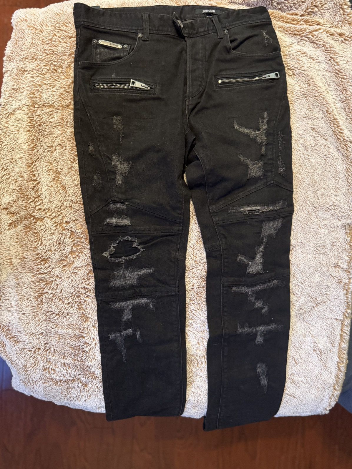 Just Cavalli Black distressed JustCavalli Jeans Size US 29 - 5 Thumbnail