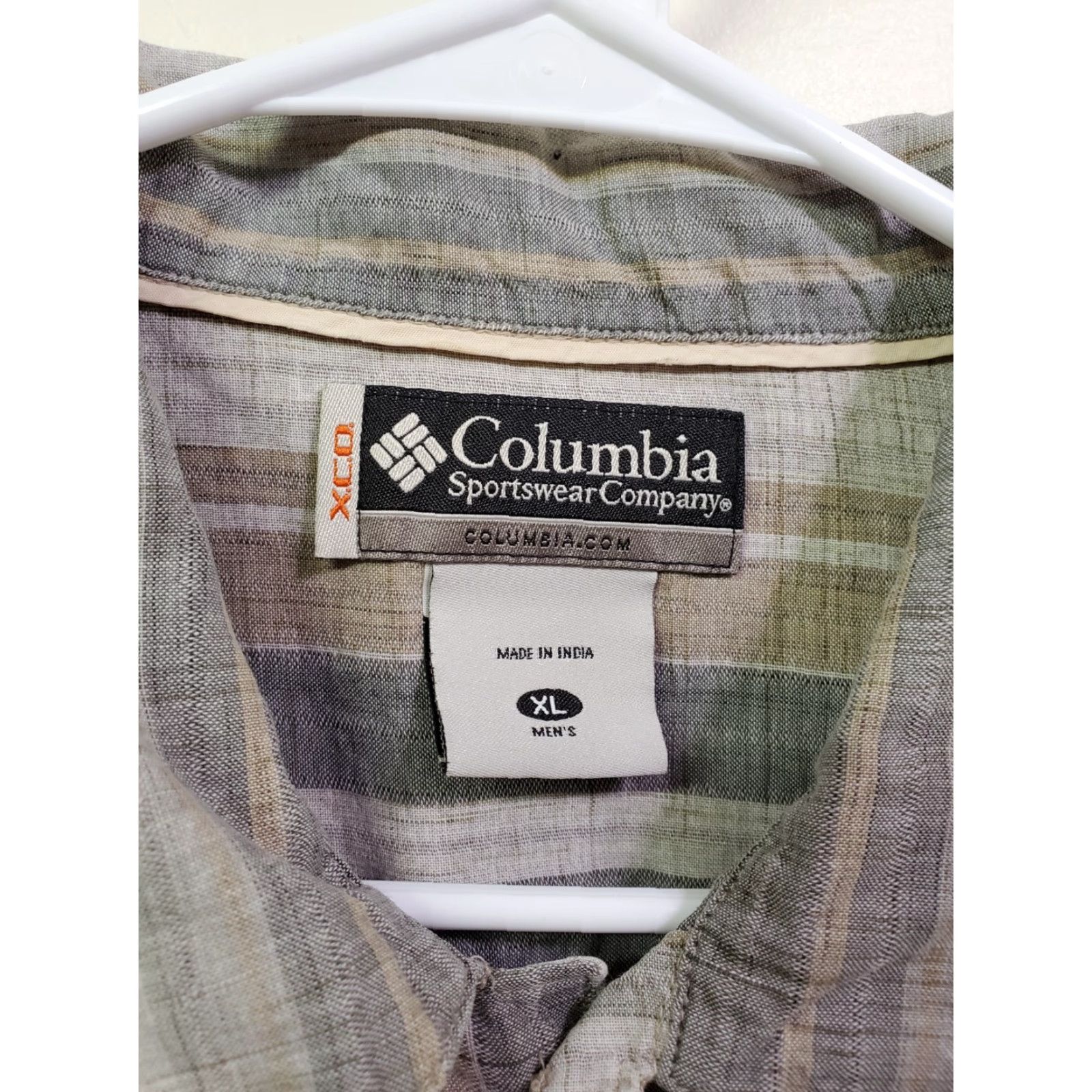 Vintage Columbia XCO Shirt Mens XL Button-Up Short Sleeve Striped Cotton Brown Gray Pocket Breathable Casual Travel Size US XL / EU 56 / 4 - 3 Thumbnail