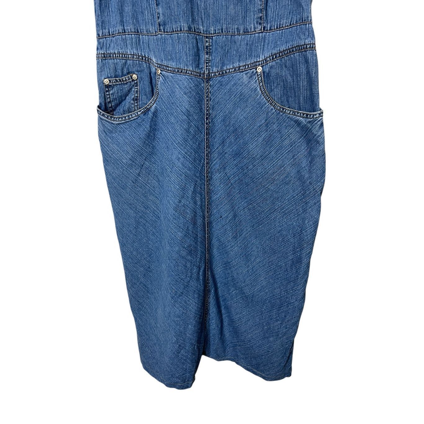 Faded Glory Vintage Faded Glory Y2K Denim Midi Dress Size 12 Size XL / US 12-14 / IT 48-50 - 3 Thumbnail