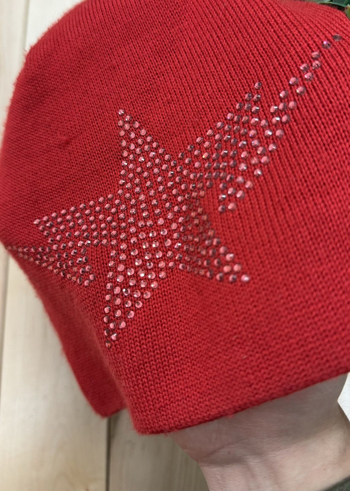 Bape 2000s Bape Star Sta Rhinestone Logo Red Beanie Size ONE SIZE - 2 Thumbnail