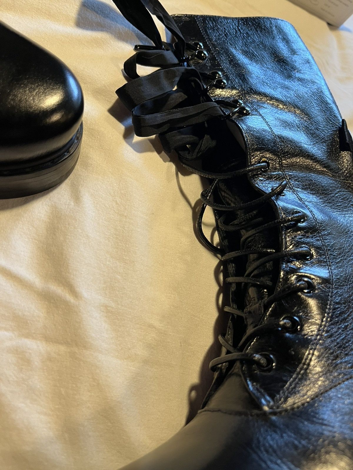 Olivier Theyskens Olivier Theyskens leather combat boots. Size US 10 / IT 40 - 10 Thumbnail