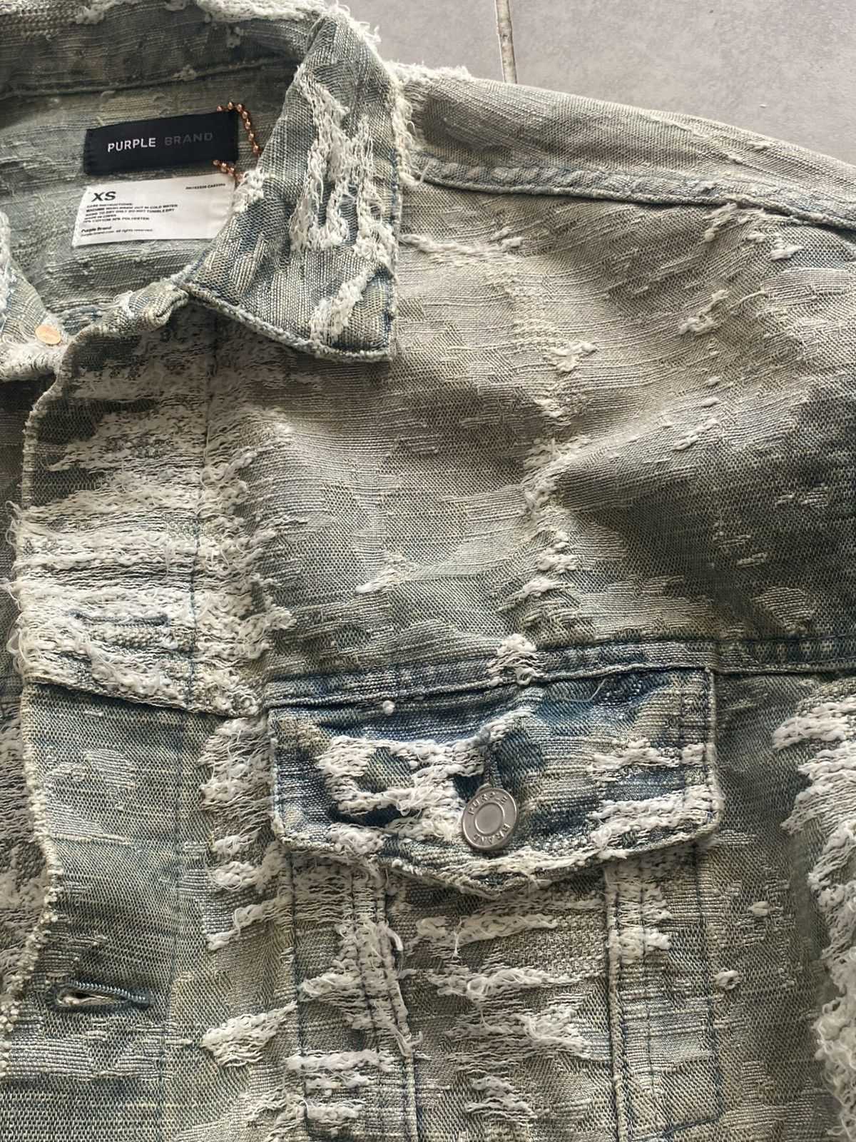 Purple Brand destroyed denim jacket Size US XS / EU 42 / 0 - 2 Thumbnail