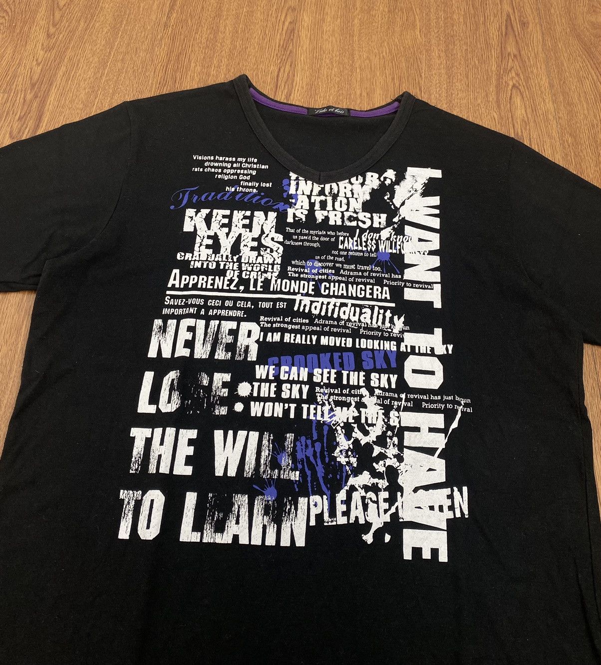 If Six Was Nine × Japanese Brand × Le Grande Bleu (L.G.B.) Vide el bois words tee Size US L / EU 52-54 / 3 - 2 Thumbnail