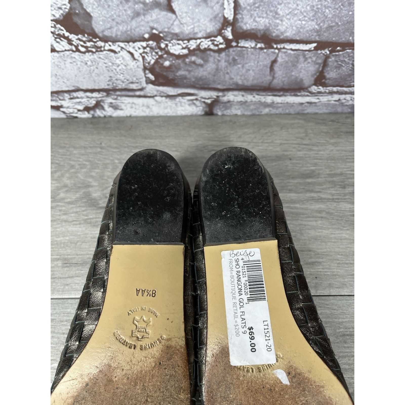 Santoni Rangoni Firenze Pewter Silver Leather Woven Weaves Flats Wom Size US 8.5 / IT 38.5 - 9 Thumbnail