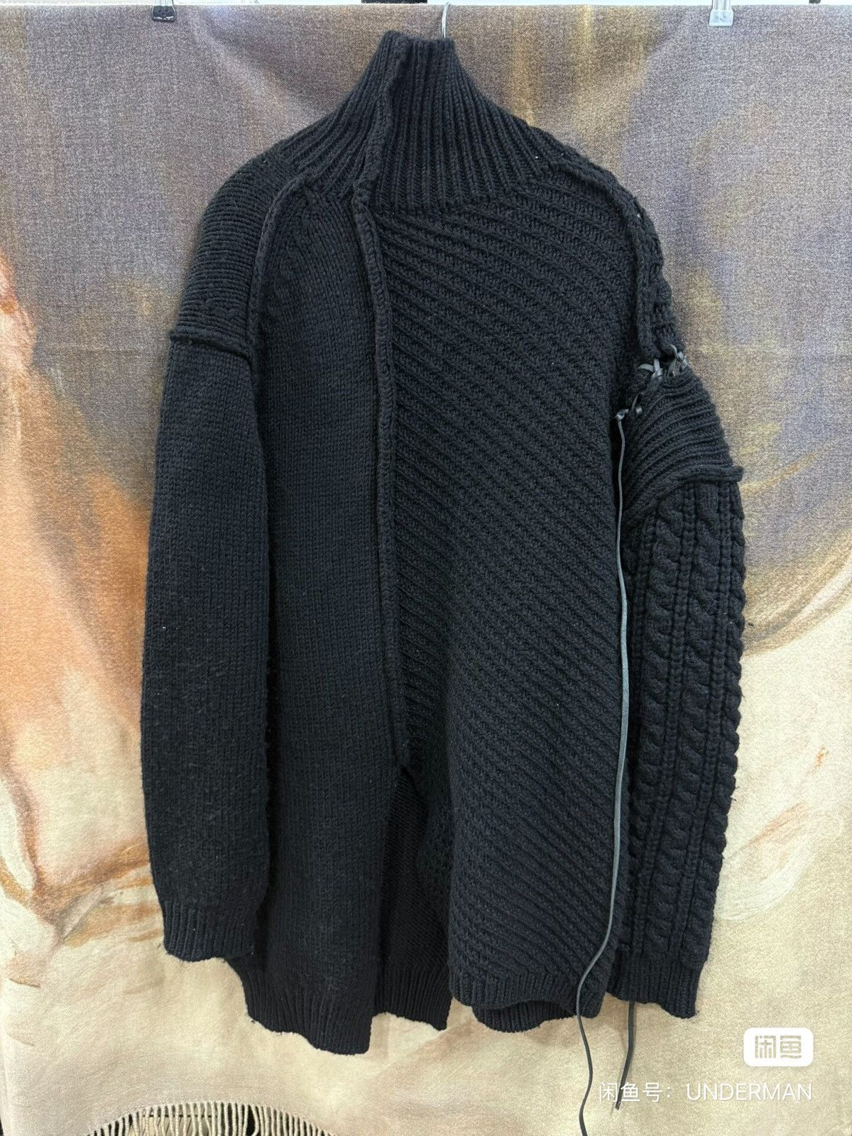Yohji Yamamoto yohji yamamoto pour homme leather lace sweater Size US L / EU 52-54 / 3 - 6 Thumbnail