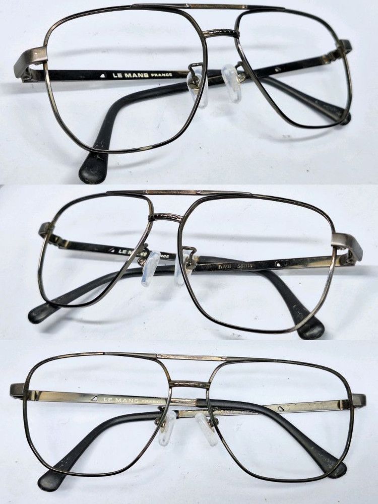 Other 80s LE MANS France LF-05 Titanium Double-Bridge Aviator Size ONE SIZE - 6 Thumbnail
