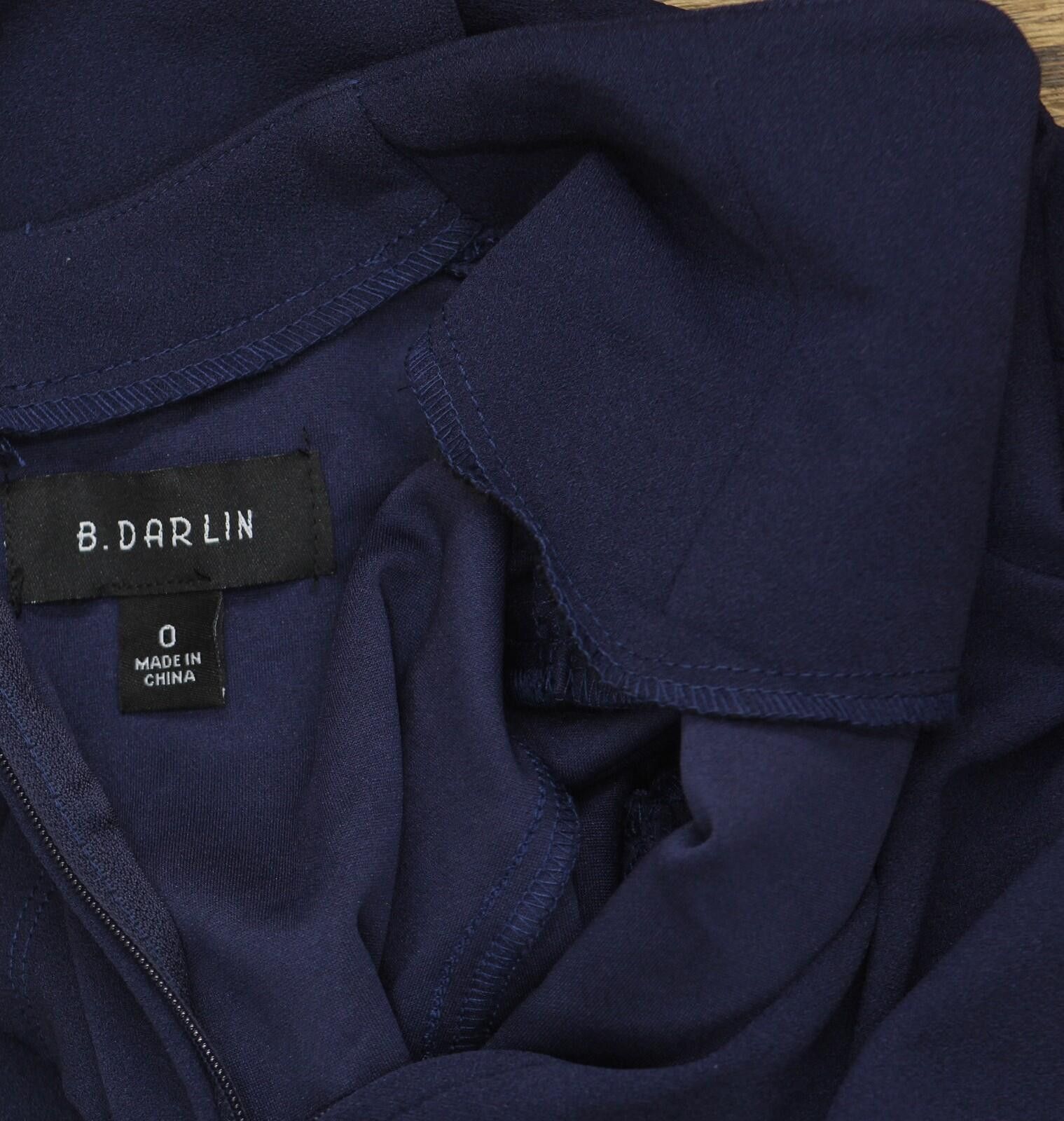 Other Nwt B. Darlin Short Mockneck Mini Dress 45uap84 Navy Blue 0 Size XS / US 0-2 / IT 36-38 - 4 Thumbnail