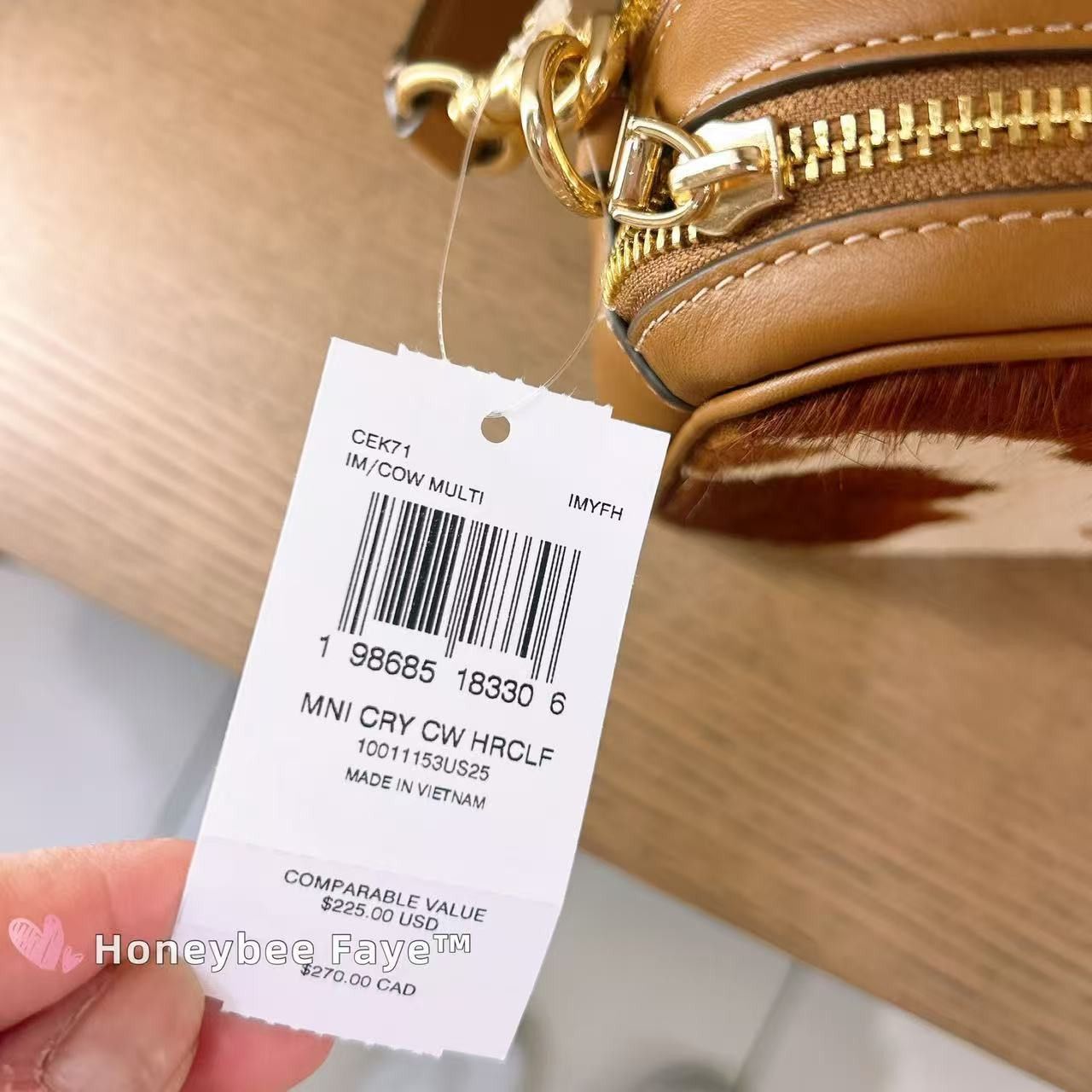 Coach Mini Carey Crossbody Bag In Haircalf With Cow Print CEK71 Size ONE SIZE - 10 Thumbnail