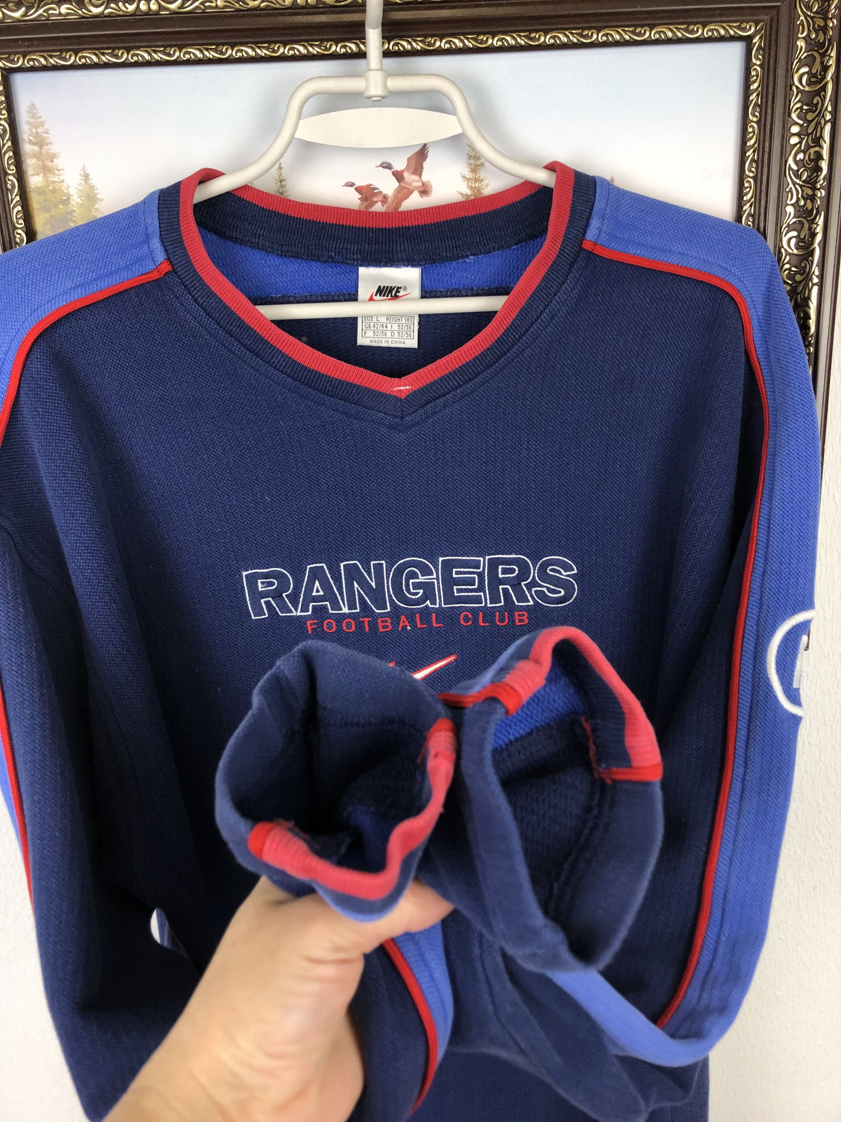 Nike Vintage 90's Nike Glasgow Rangers Football Sweatshirt Soccer Size US L / EU 52-54 / 3 - 6 Thumbnail
