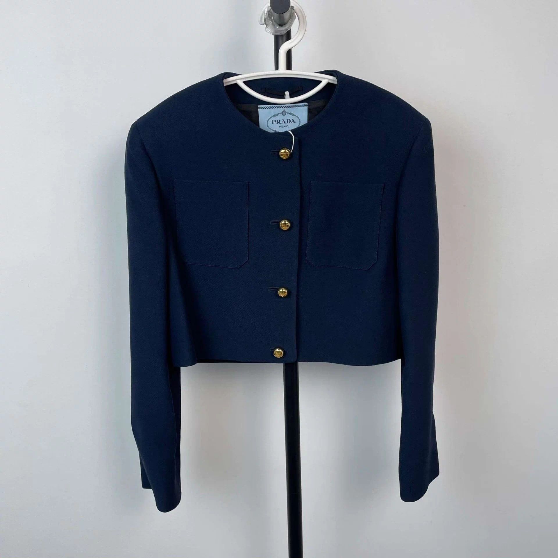 Prada Prada short jacket navy blue 38 Size XS / US 0-2 / IT 36-38 - 1 Thumbnail