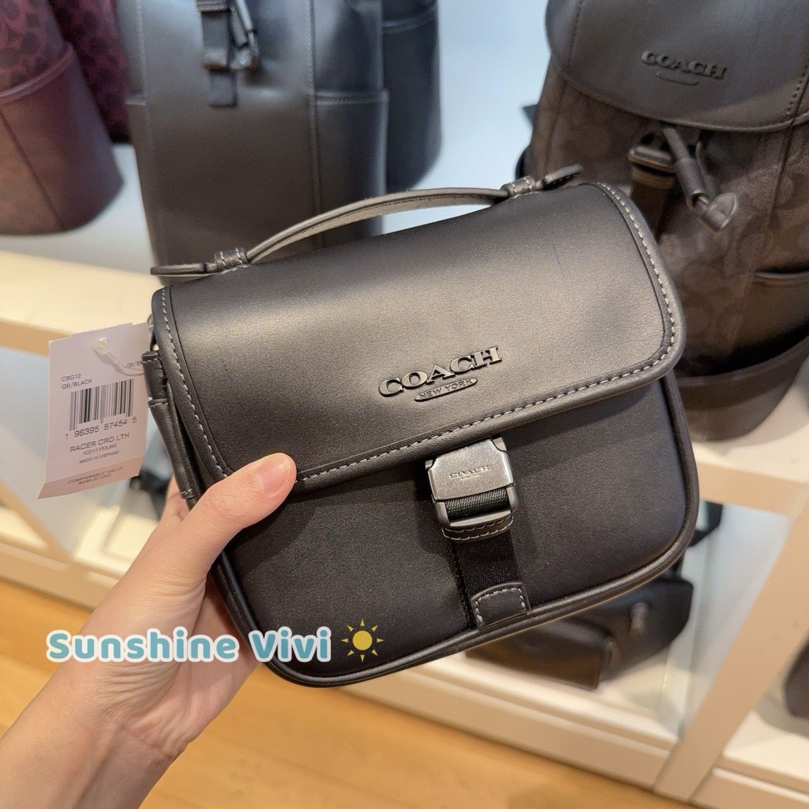 Coach NWT COACH Racer Crossbody Bag CBG12 leather/Gunmetal/Black Size ONE SIZE - 1 Thumbnail