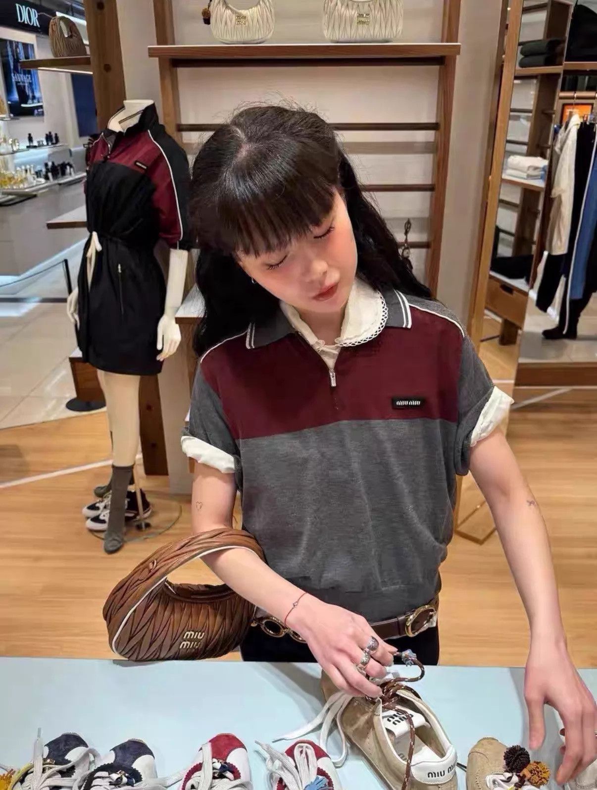 Miu Miu MIU MIU 25 S/S Silk-Cotton Top 38 (Bust 100, L52) Size XS / US 0-2 / IT 36-38 - 7 Thumbnail