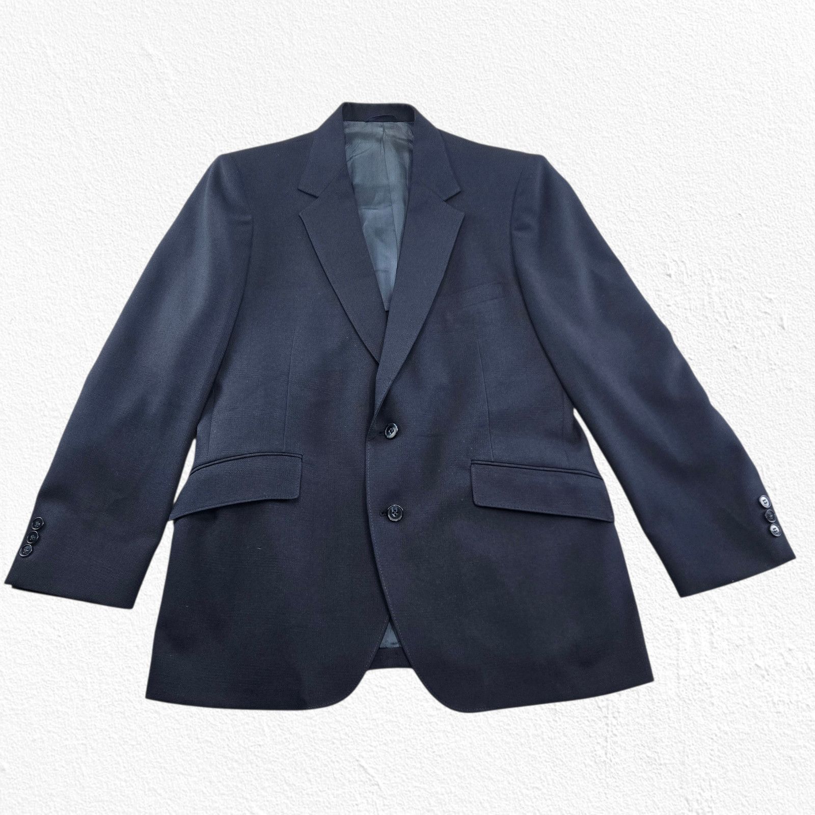Vintage 70s Navy Blue Wool Blazer Sport Coat Size 40R Size 40R - 3 Thumbnail