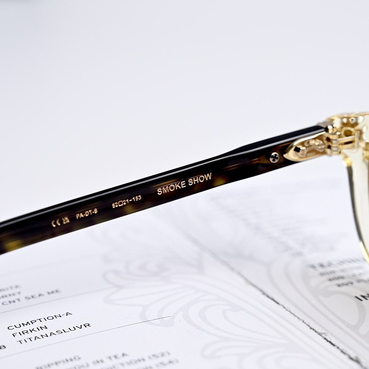 Chrome Hearts CHROME HEARTS SMOKE SHOW PALE ALE - DARK TORTOISE SUNGLASSES Size ONE SIZE - 7 Thumbnail