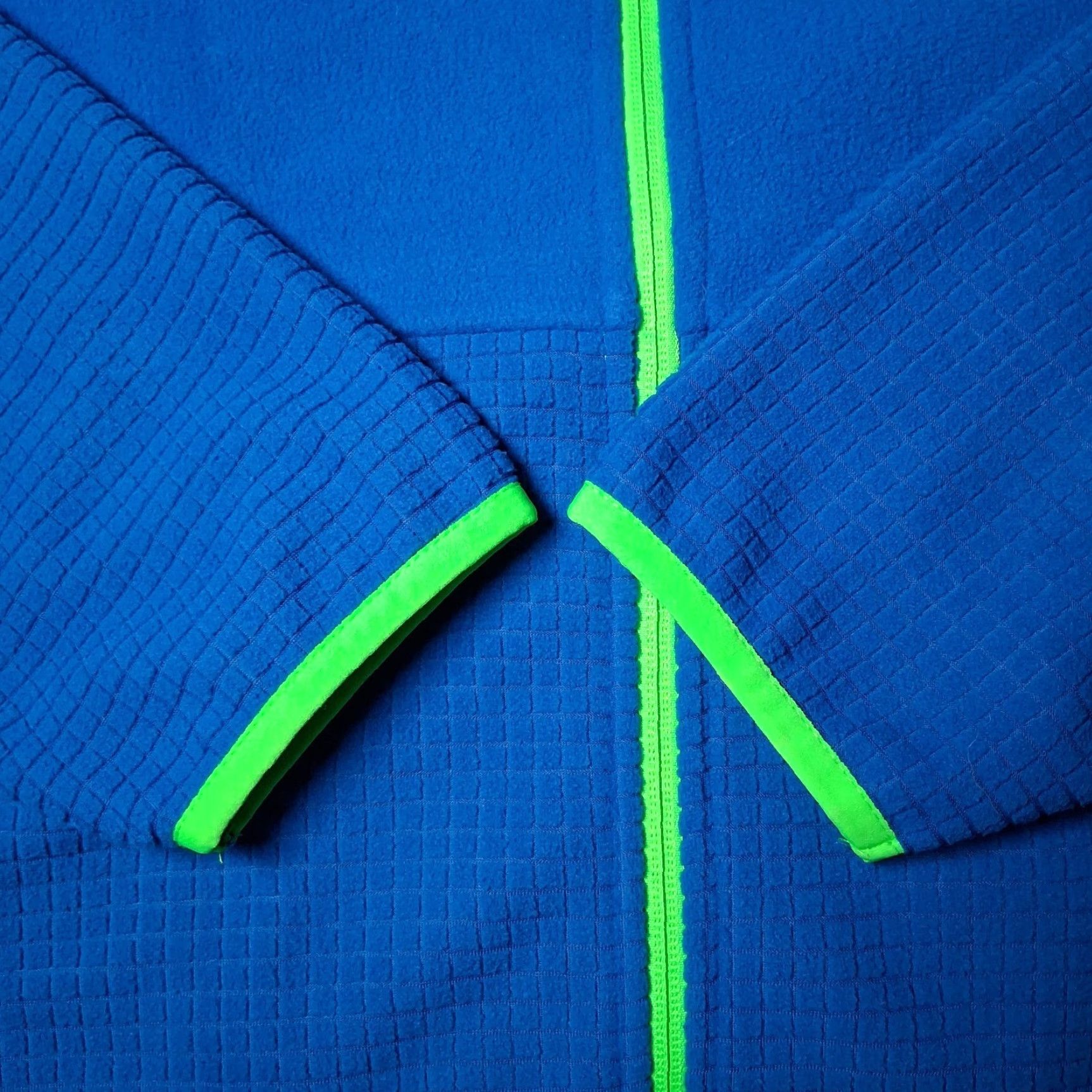 Lands' End Lands End Fleece Jacket Men XL Blue Full Zip NEW Outdoors Grid Fleece Neon Green Size US XL / EU 56 / 4 - 6 Thumbnail